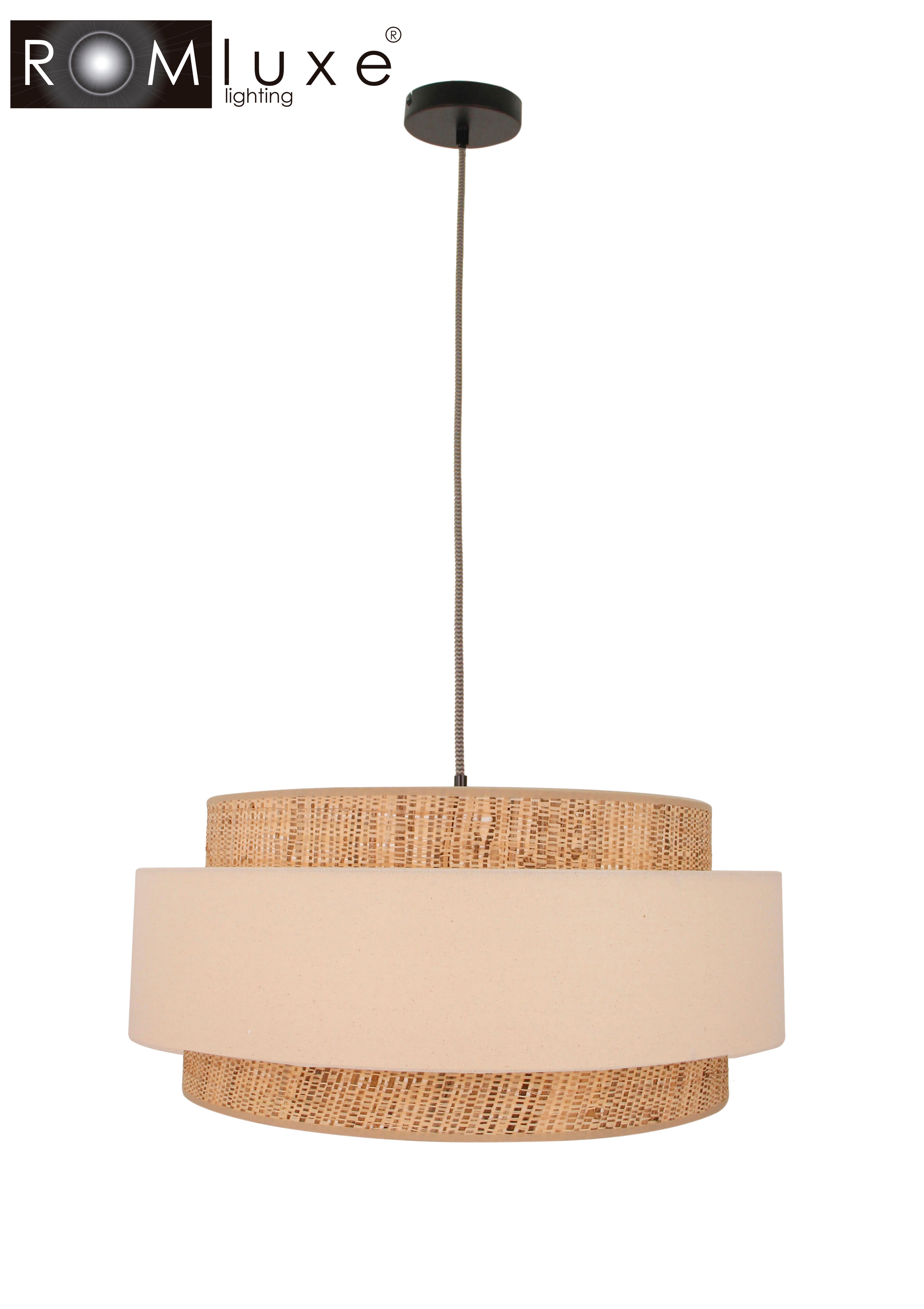 Lámpara de techo colgante de acero beige 60 cm Amalfi ROMLUXE 1 luz E27 - 3