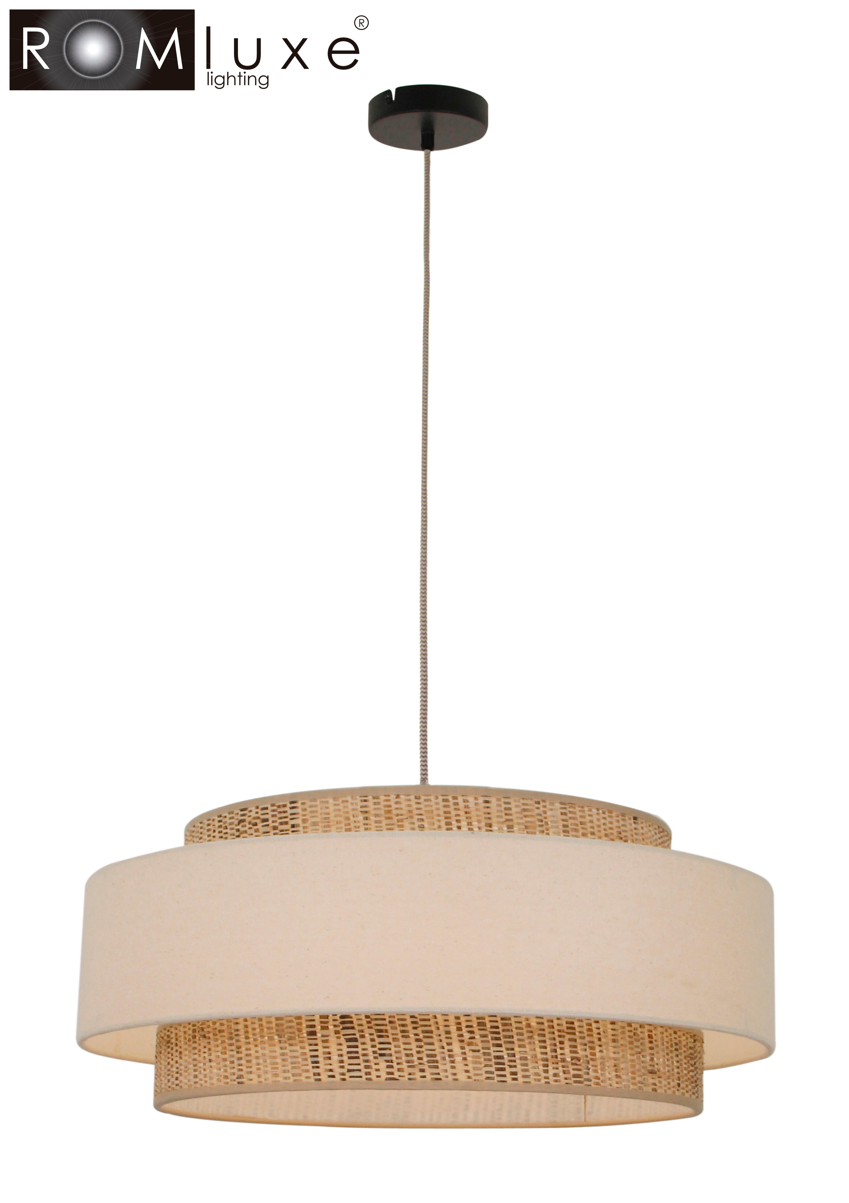Lámpara de techo colgante de acero beige 60 cm Amalfi ROMLUXE 1 luz E27 - 2
