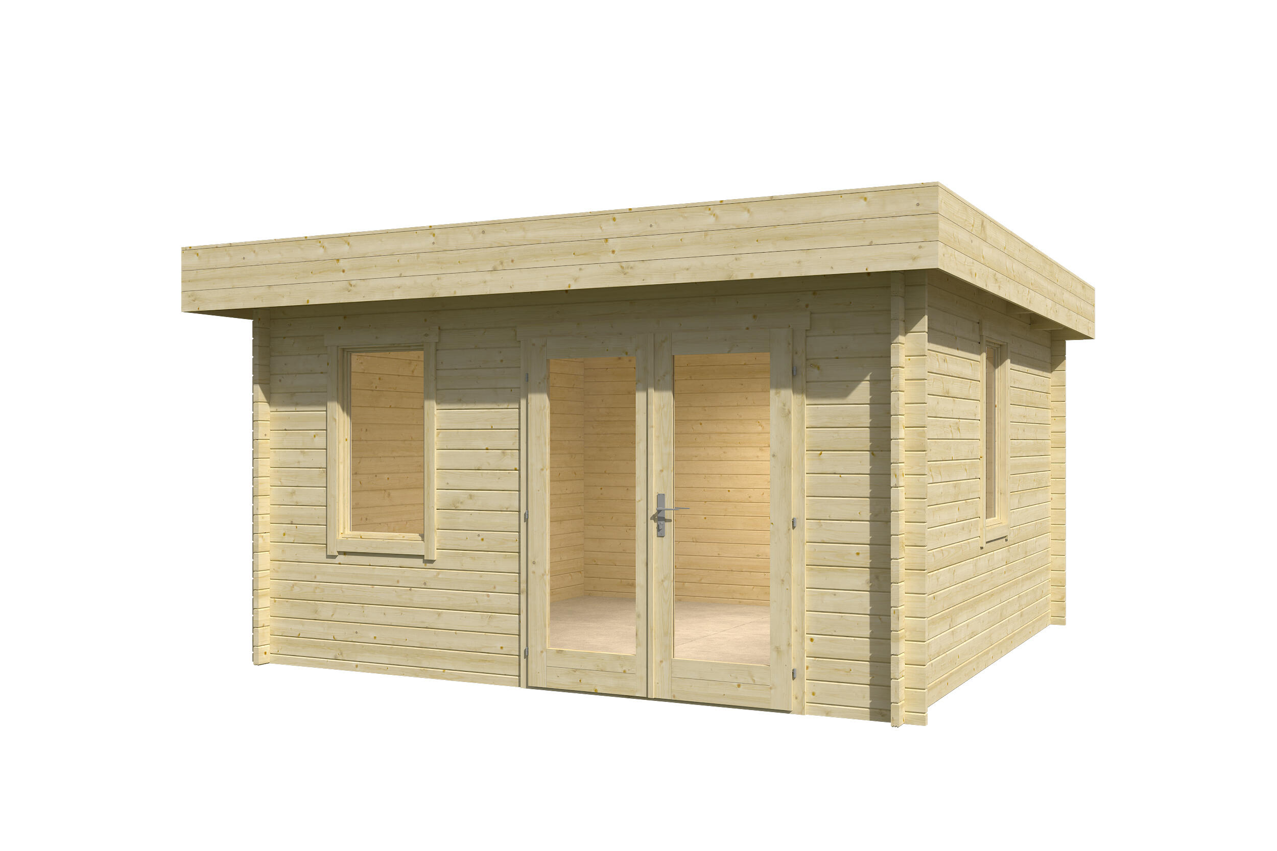 caseta de madera lacanau 28 de 450x245x465 cm y 2093 m2 con 28 mm espesor y doble puerta abatible lasita maja