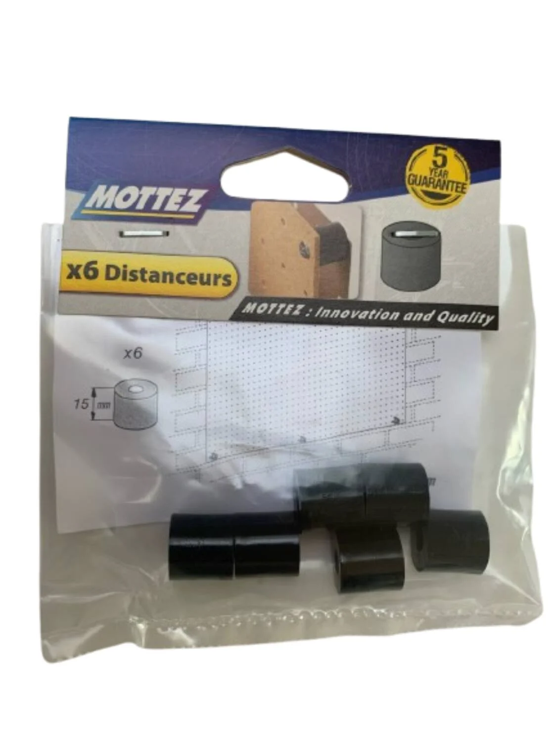 6 Distanciadores para painel perfurado 15 mm ⌀ 18 mm - 5