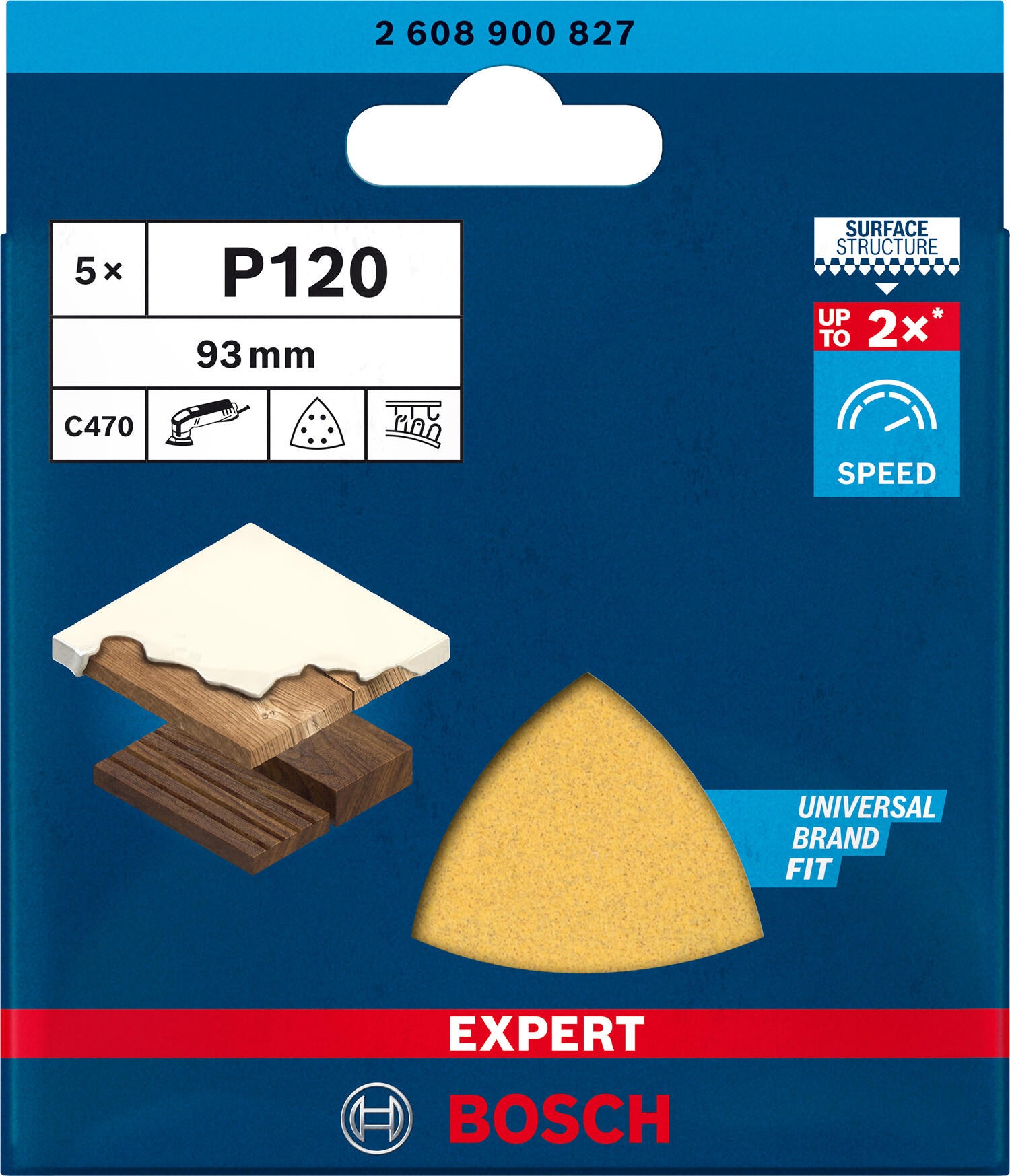 Papier abrasif pour ponceuse delta 93x93 mm lot de 5 - BOSCH - 3