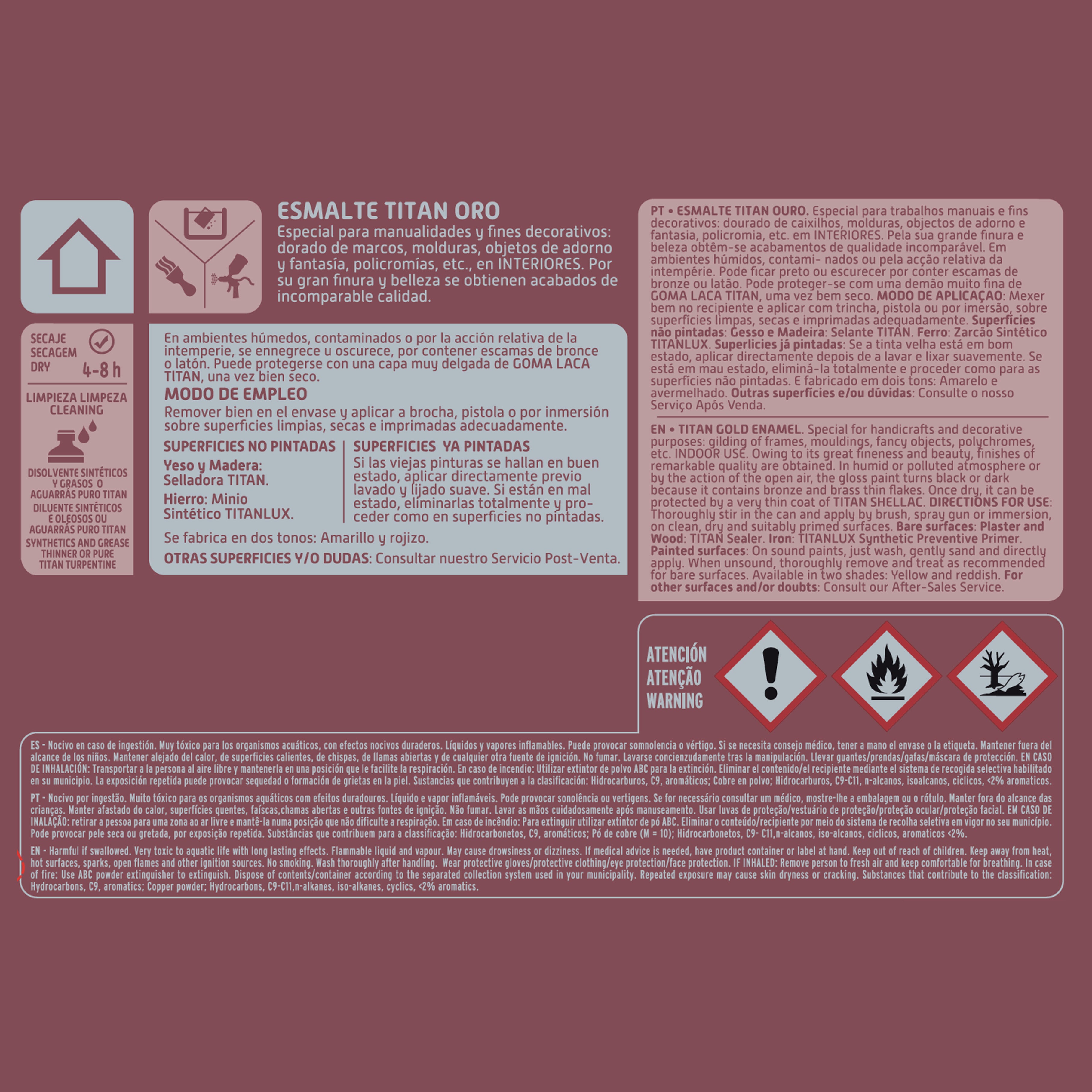 ESMALTE EFEITO METALIZADO TITAN 125ML OURO AMARELO - 3