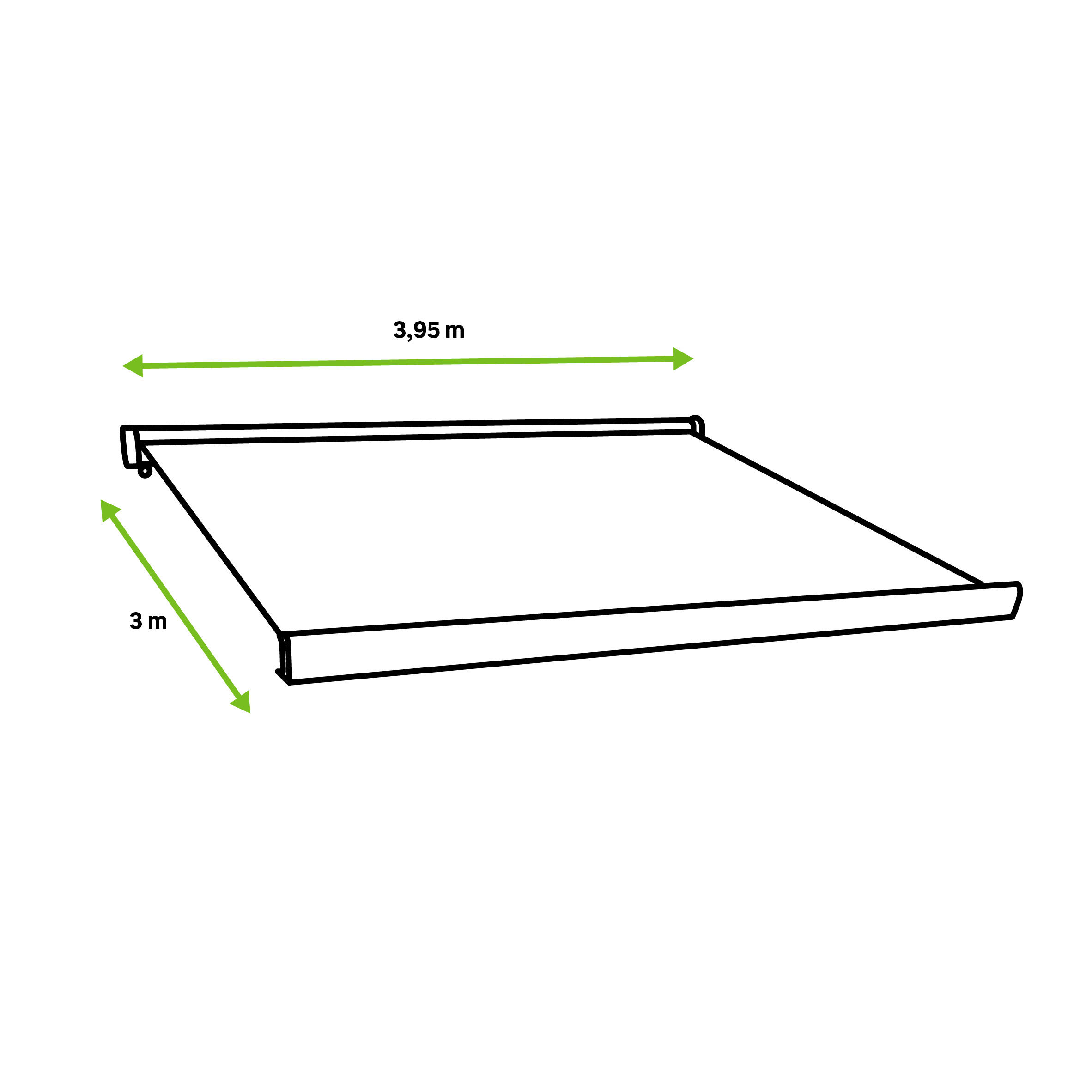 Toldo brazo extensible terraza Calima manual blanco con tela beige 3.95x3 m - 4