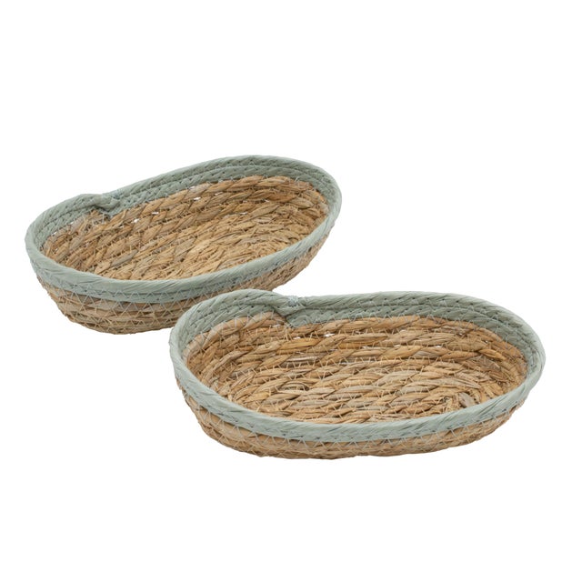 Lot de 2 Panier marron l.14.5 x P.22 x H.6 cm