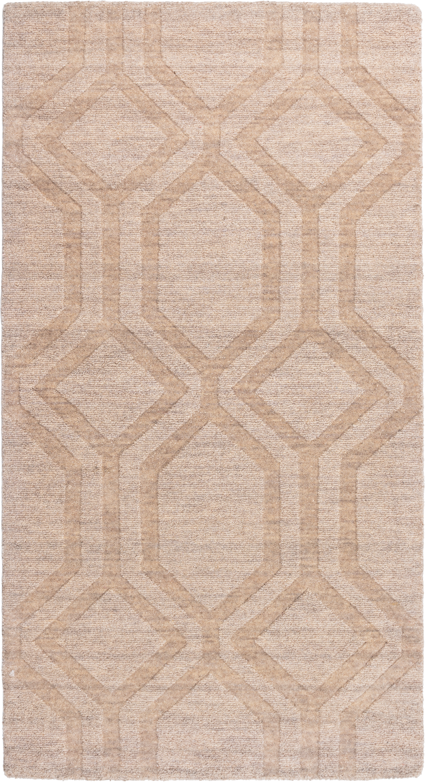 Dywan wełniany Lape Wool geometryczny beżowy 170 x 230 cm