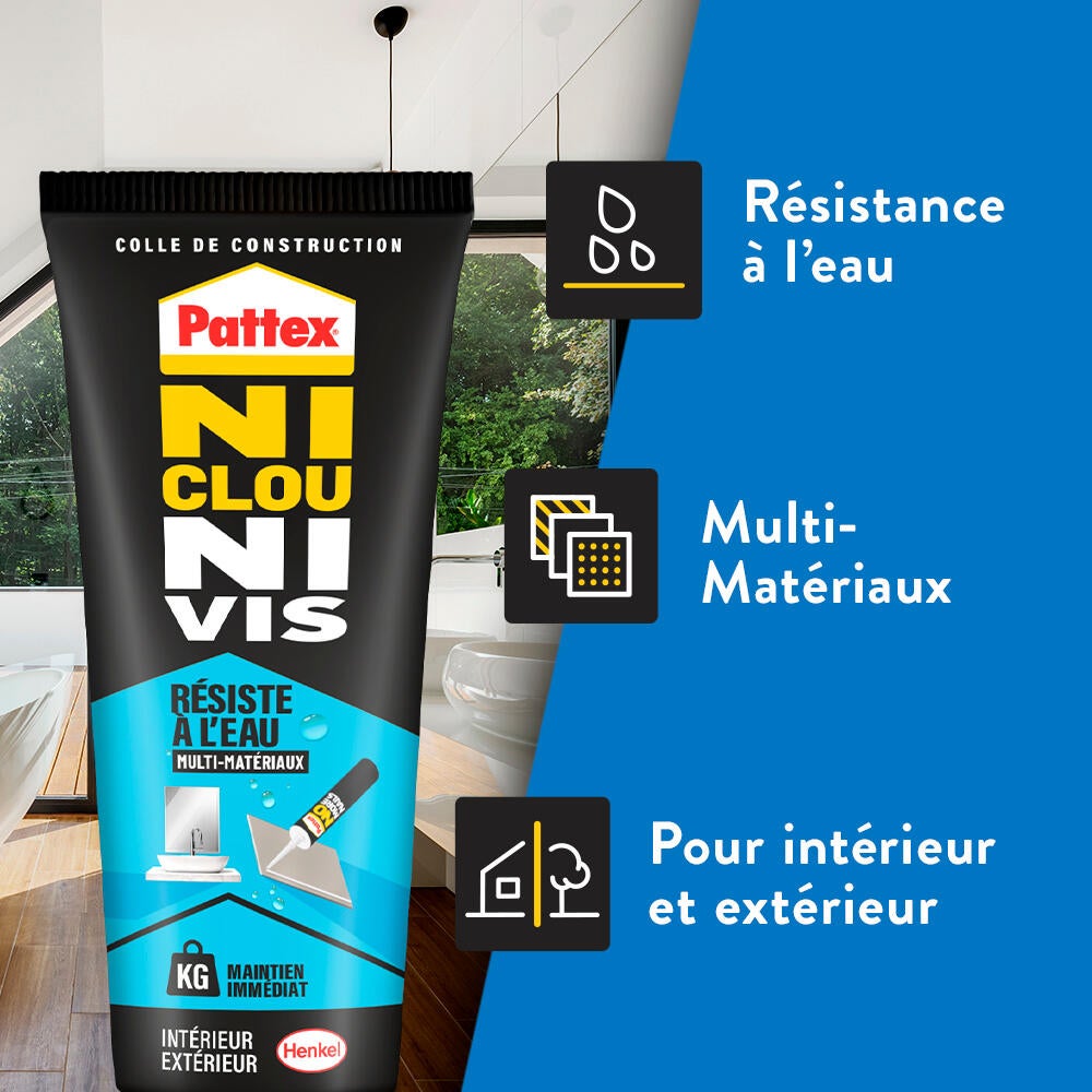 Colle de fixation pâte MS polymère PATTEX Ncnv fix multimatériaux blanc, 334g - 2