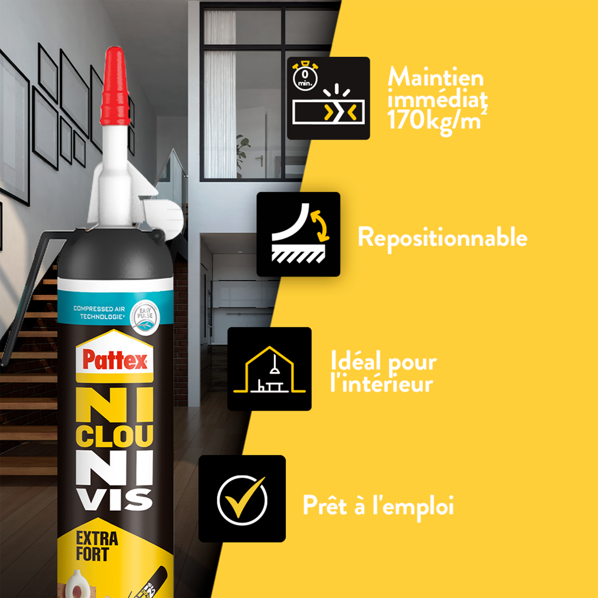 Colle de fixation pâte acrylique Ncnv extra fort msp PATTEX, 266 g blanc - 2