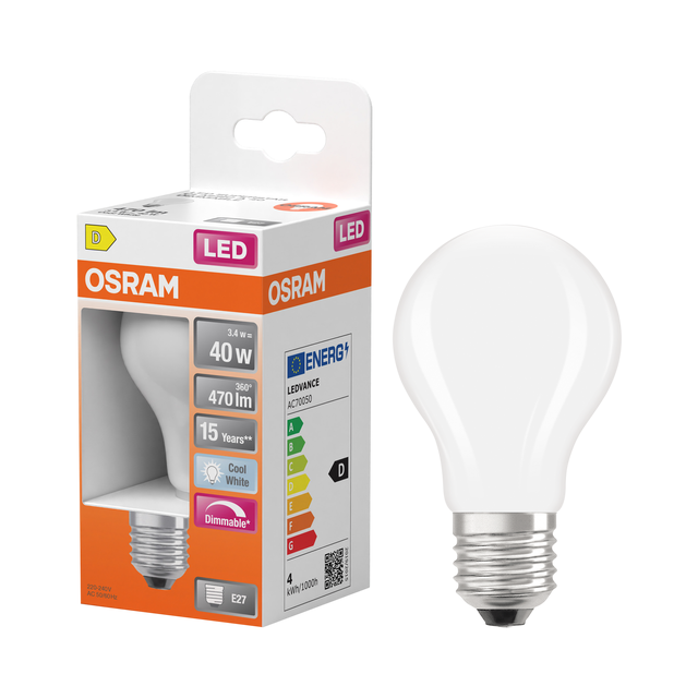 Żarówka LED E27 4,8 W 470 lm Neutralna biel Osram