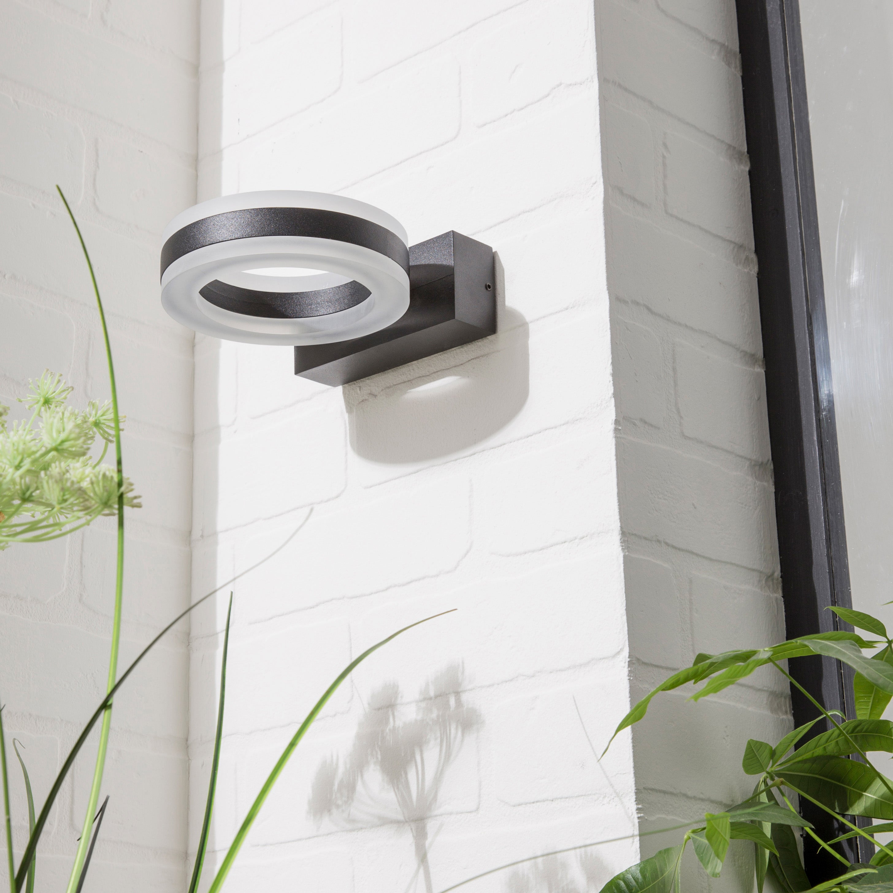 Applique LED da esterno Saturn nero IP54, luce bianco naturale 730 lumen, INSPIRE - 5