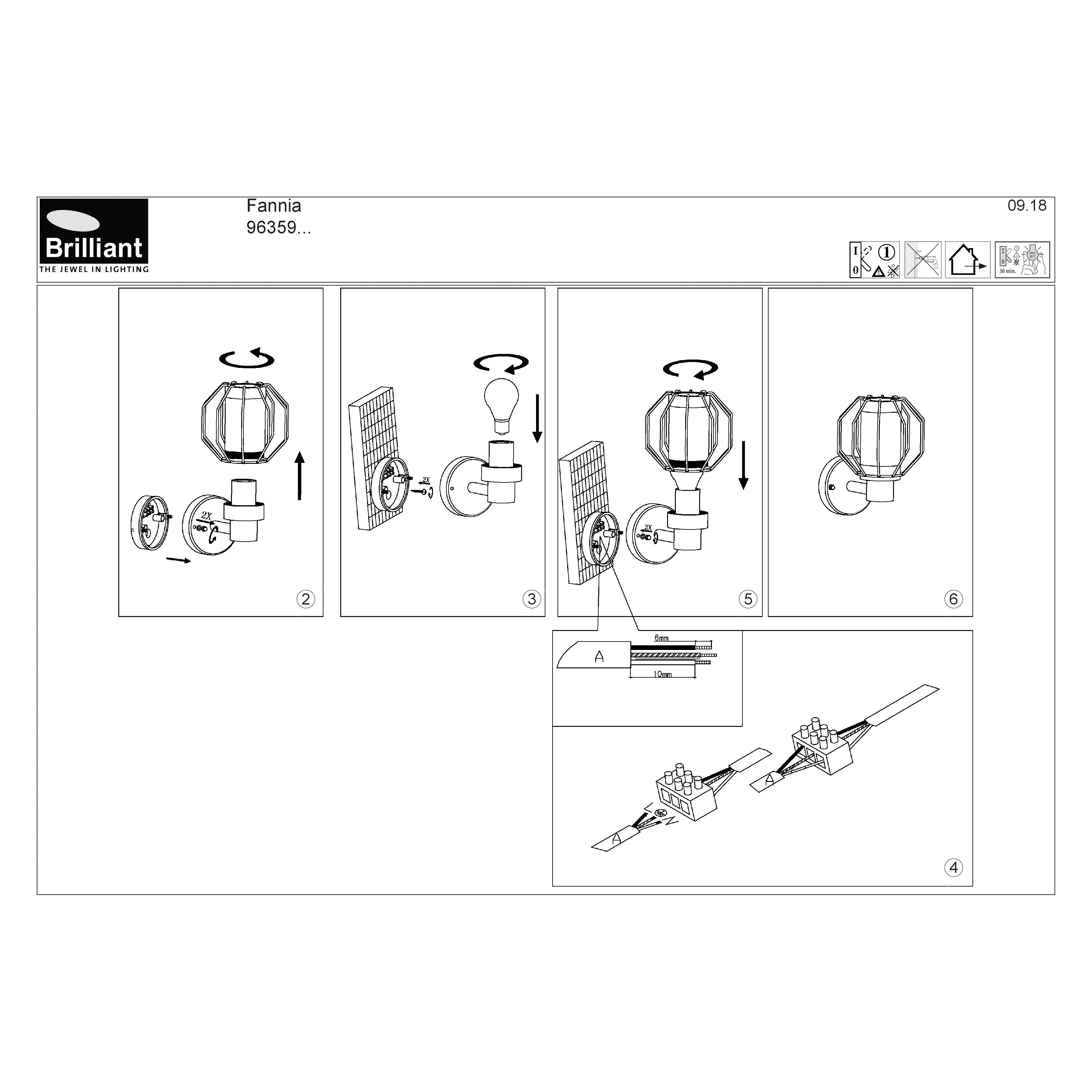 Applique moderno da esterno Fannia ruggine IP44 1X E27 BRILLIANT - 6