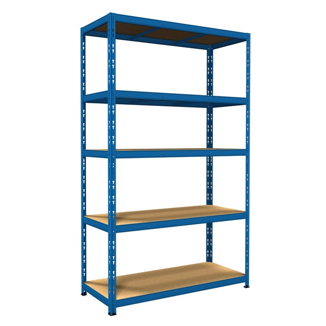 Scaffale in kit 5 ripiani Pokerino L 120 x P 50 x H 200 cm blu 5010, portata per ripiano 300 kg