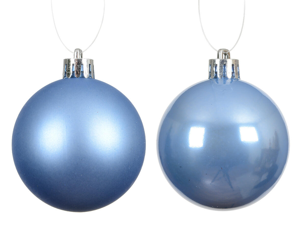 Set di palline natalizie in polistirene blu confezione da 12 pezzi - 2