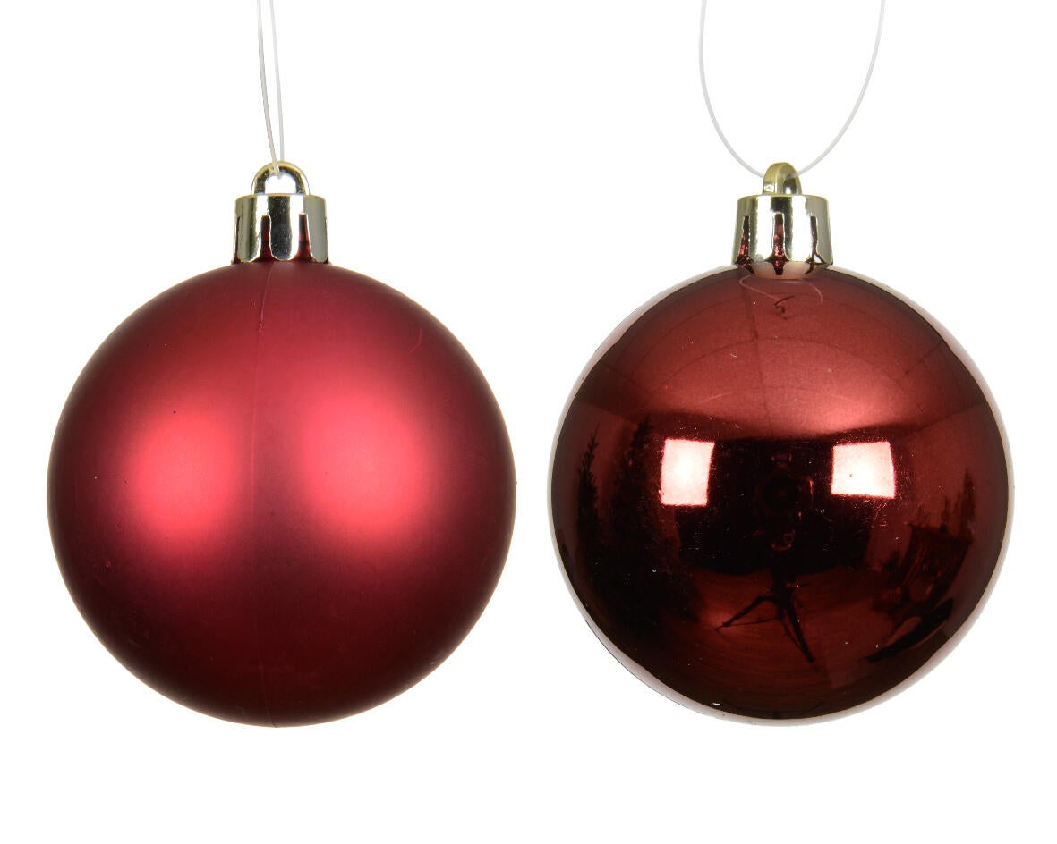 Set di palline natalizie in polistirene rosso confezione da 4 pezzi - 2