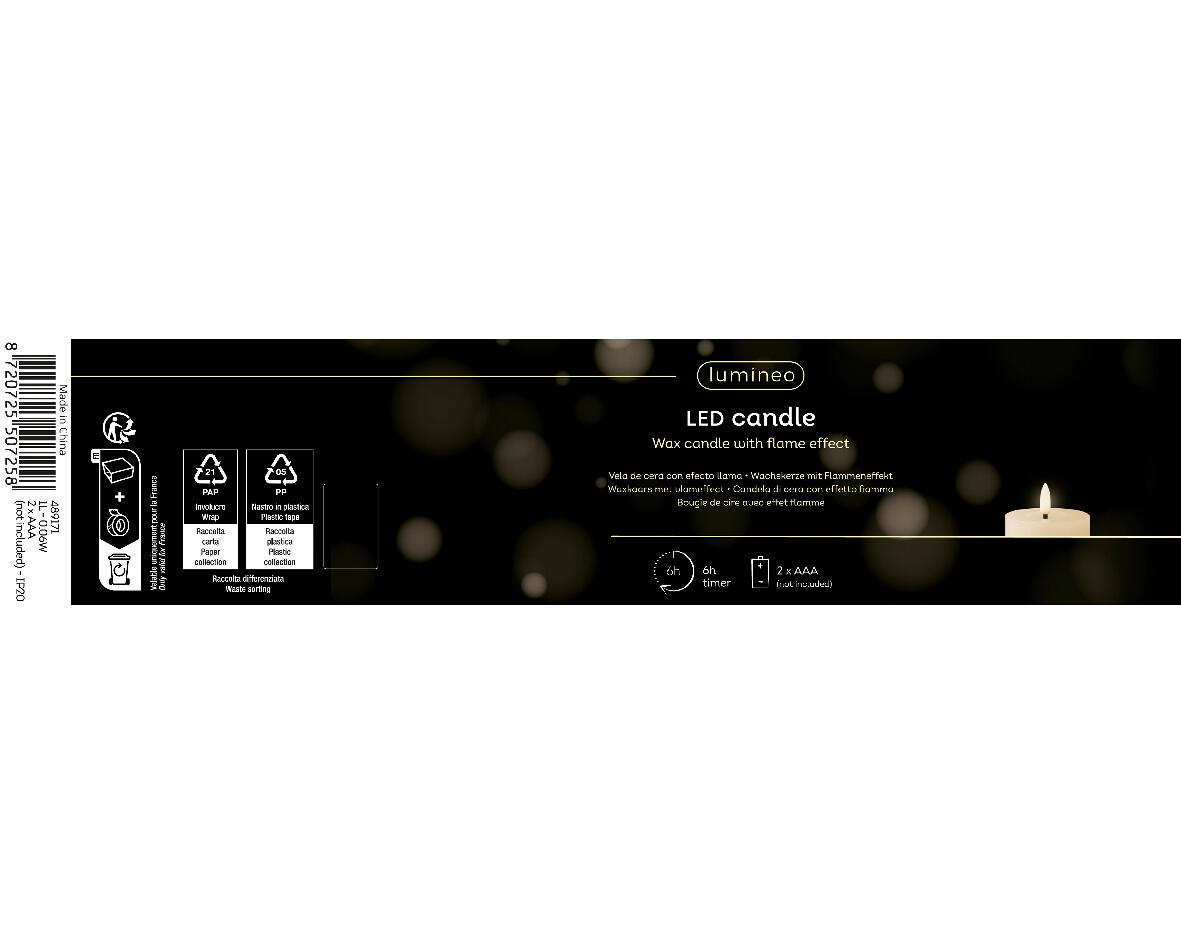 Candela LED verde in resina H 15 cm - 2