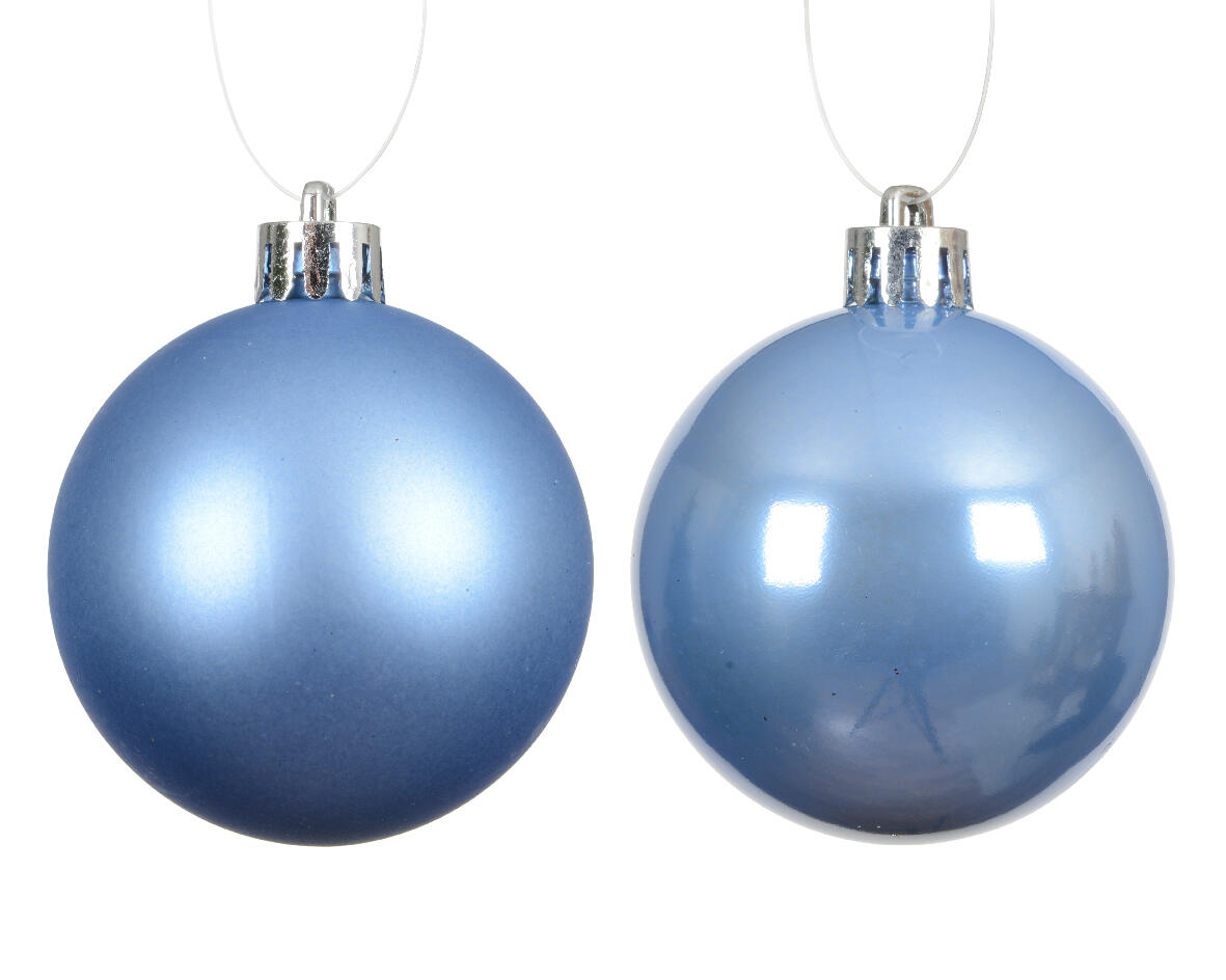 Set di palline natalizie in polistirene celeste, blu cielo Ø 10 cm confezione da 4 pezzi - 2