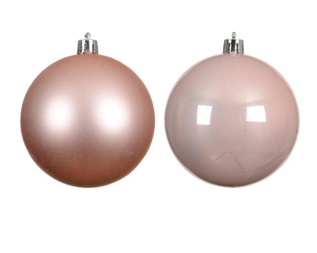 Set di palline natalizie in polistirene rosa blush Ø 10 cm confezione da 4 pezzi