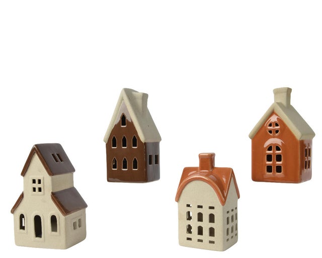 Cottage multicolore in ceramica H 17.9 cm