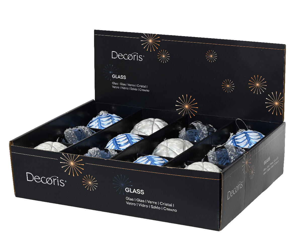 Set di palline natalizie in vetro multicolore assortito Ø 10 cm - 2