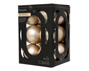 ZALAON - 44 Palline Di Natale In Plastica PET Per Albero - Set Decorativo Bianco E Rosso - Lucide E Opache Con Gancio