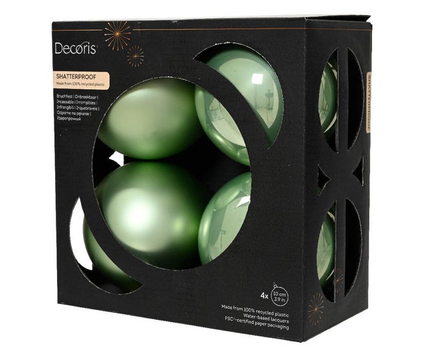 Set di palline natalizie in polistirene Verde 4 pezzi