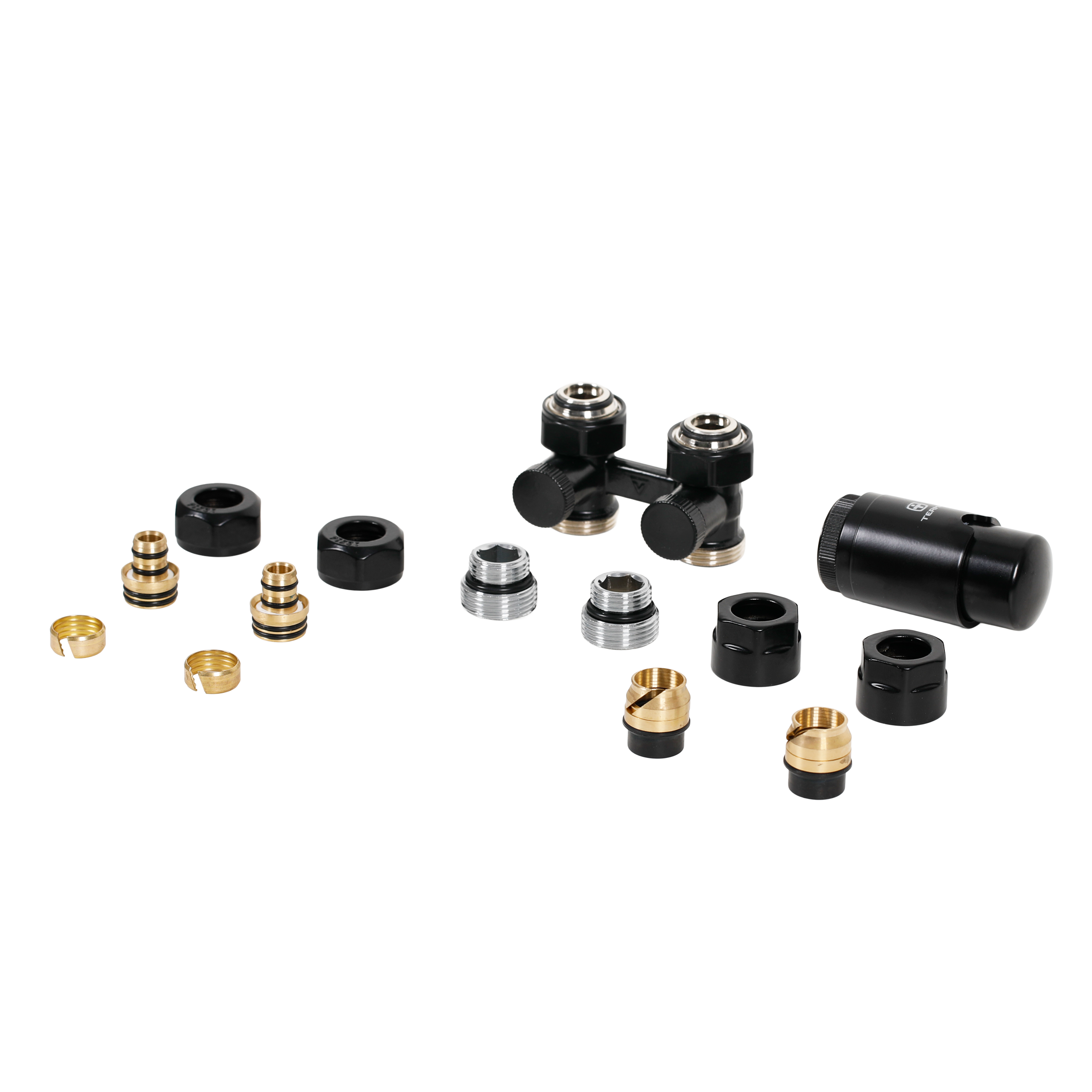 Zestaw termostatyczny PROSTY 3/4" czarny mat TERMA