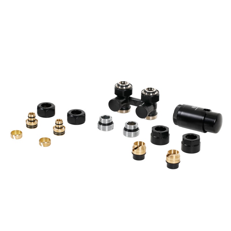 Zestaw termostatyczny PROSTY 3/4" czarny mat TERMA