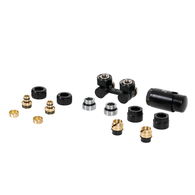 Zestaw termostatyczny KĄTOWY 3/4" czarny mat TERMA