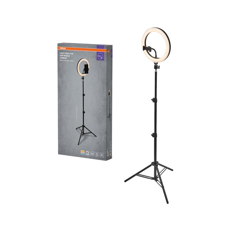 Lampa podłogowa Ring Selfie statyw 2.1 m USB Osram
