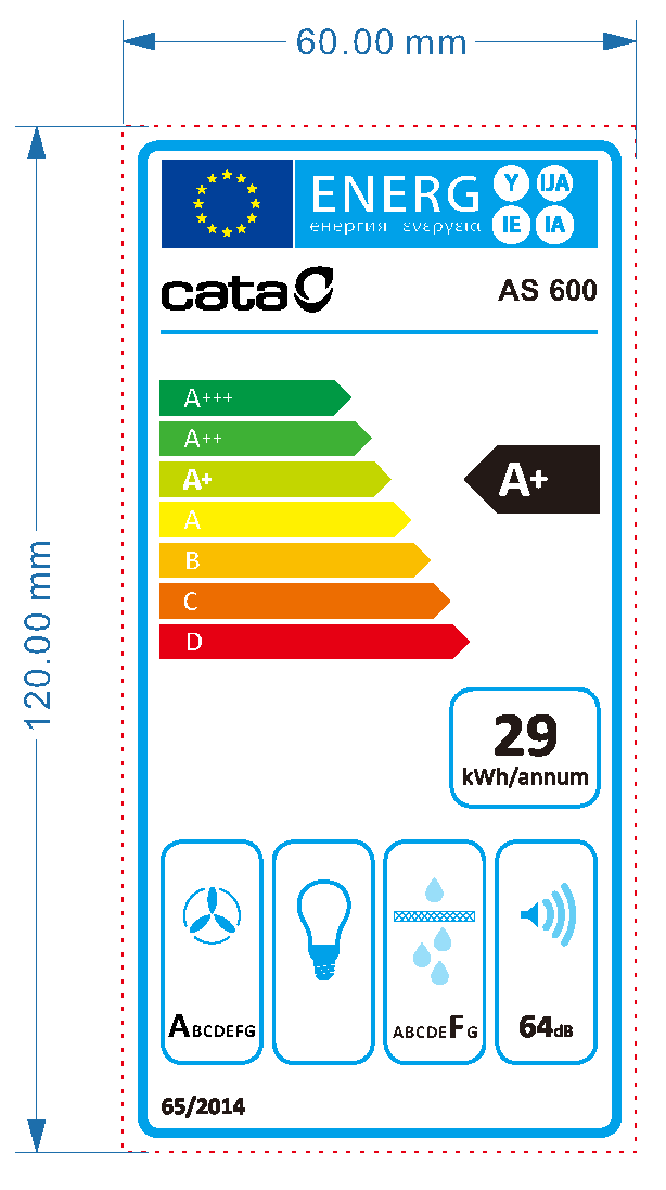 Placa de inducción con extractor CATA Inducción Aspirante Superficie AS 600 con 4 zonas de cocción y zona flex 135W negro 59 cm - 6