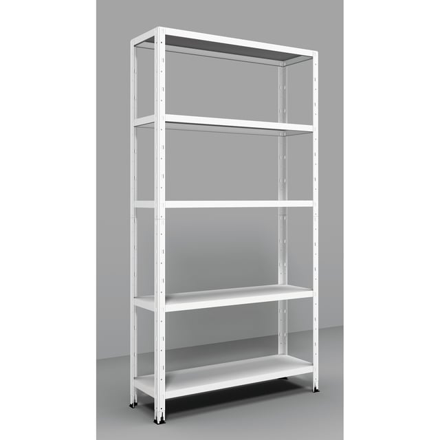 Scaffale in kit 5 ripiani Crosser L 100 x P 30 x H 188 cm bianco, portata per ripiano 60 kg