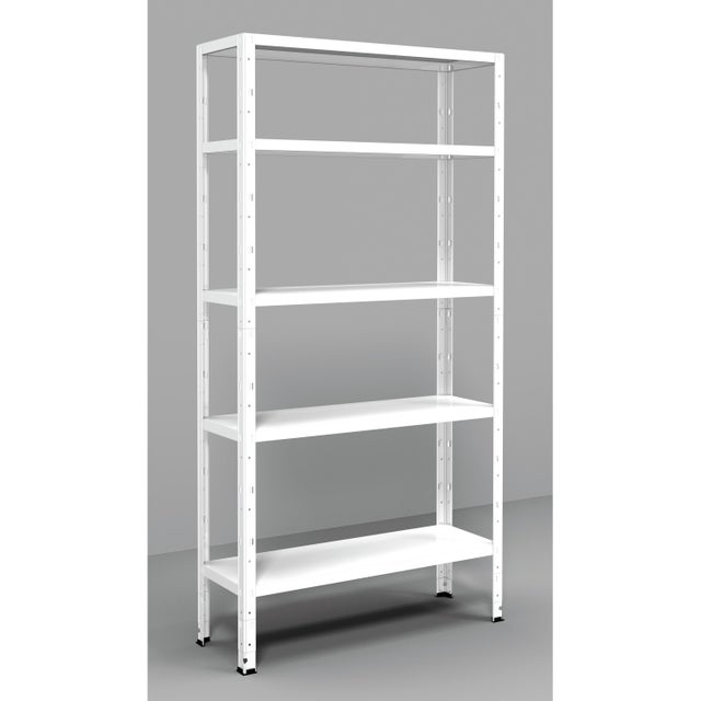 Scaffale in kit 5 ripiani Crosser L 90 x P 30 x H 180 cm bianco, portata per ripiano 70 kg