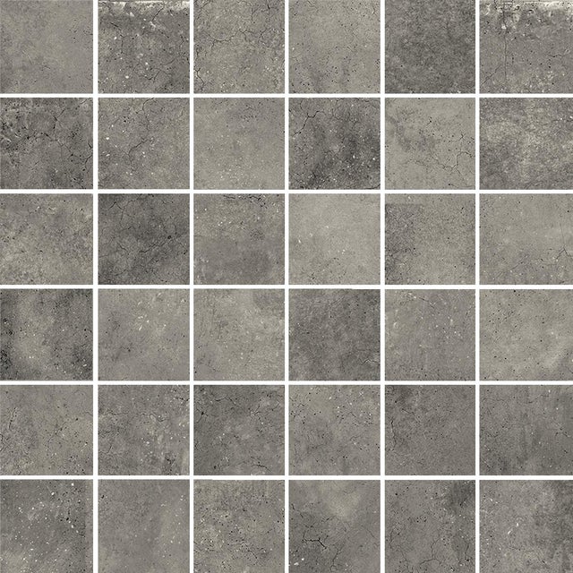 Piastrella Mosaico in gres porcellanato METROPOLIS antracite L 30 x L 30cm x Sp. 9 mm, 7 pezzi