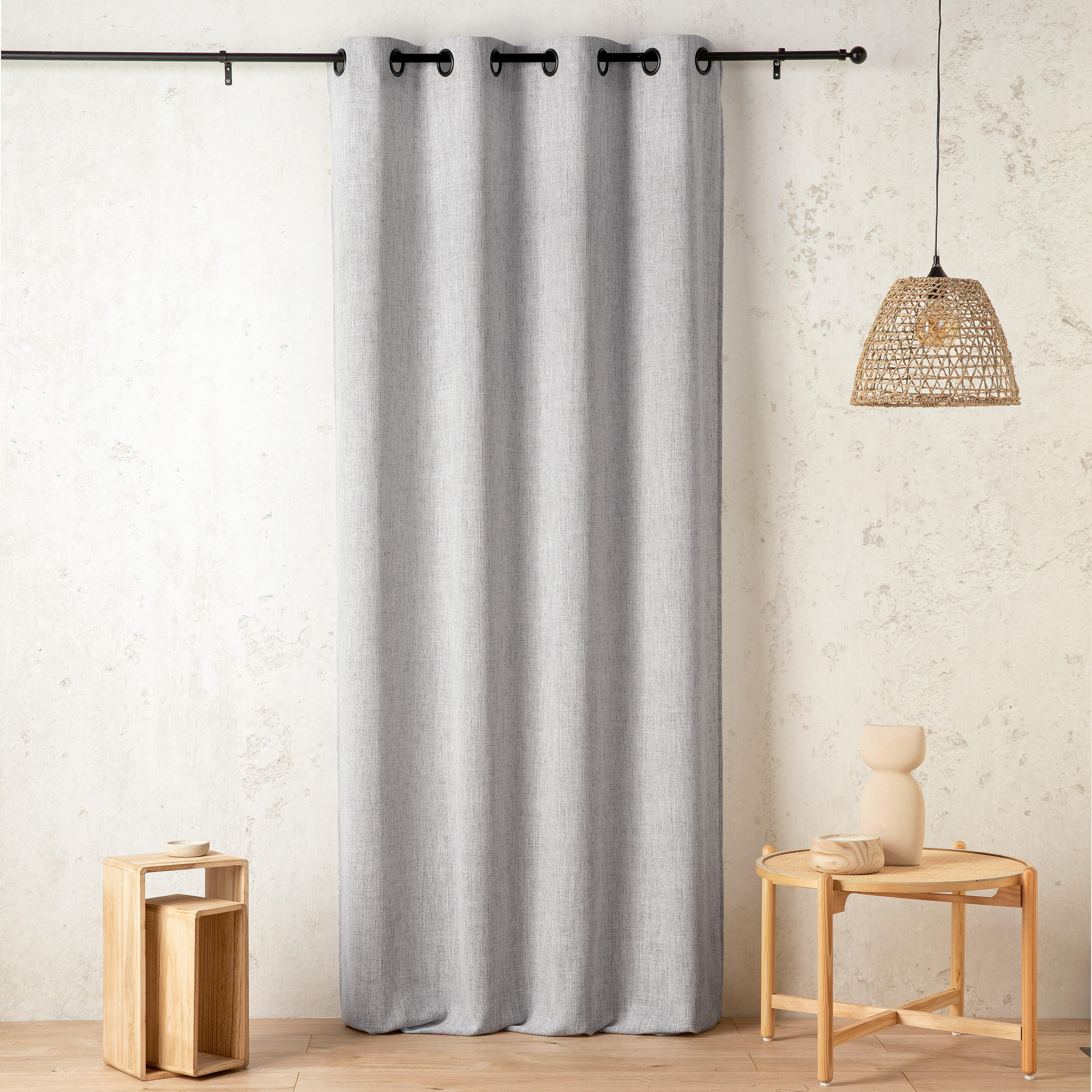 Rideau tamisant, Belinda, gris H.240 x l.145 cm - 2