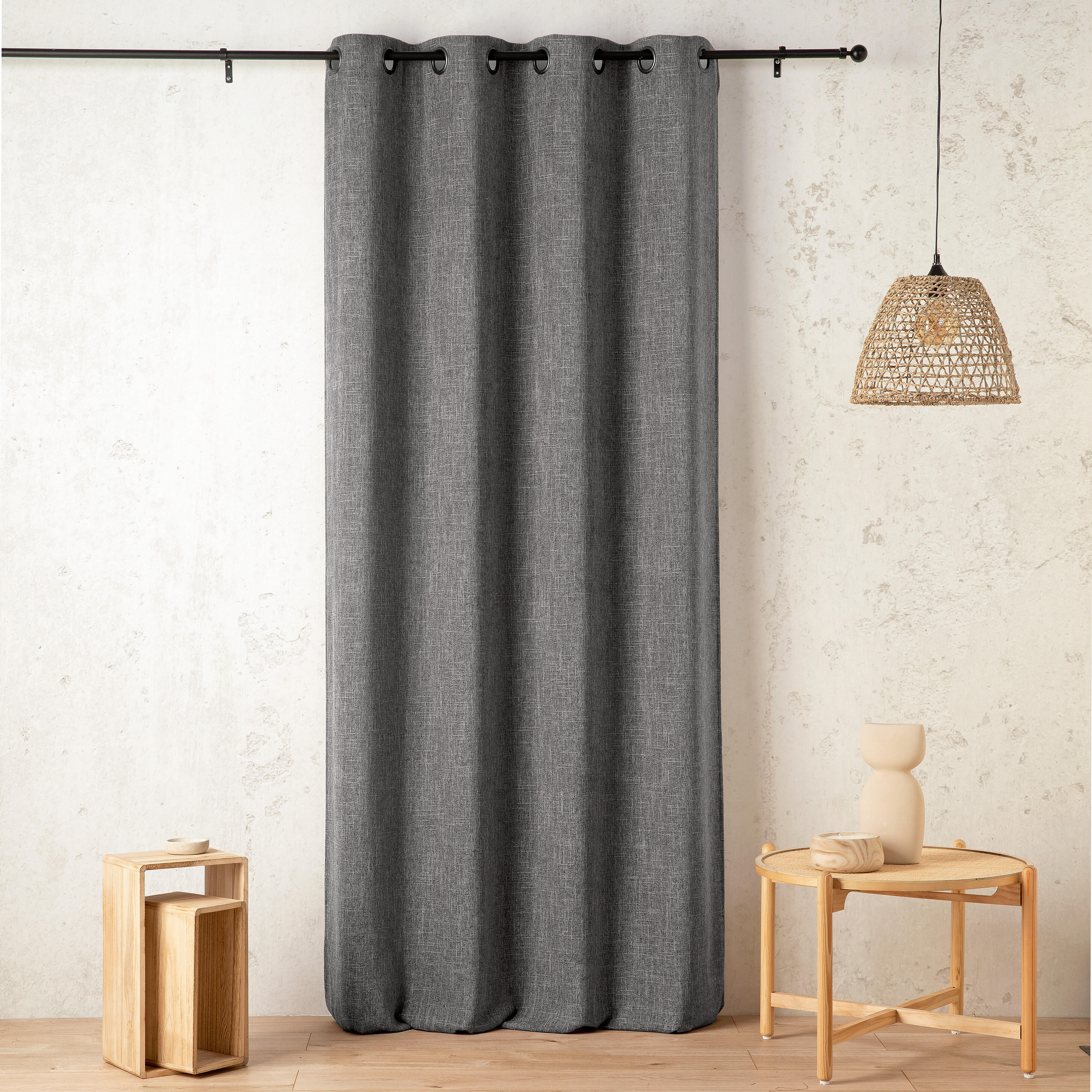 Rideau tamisant, Belinda, gris H.240 x l.145 cm - 2