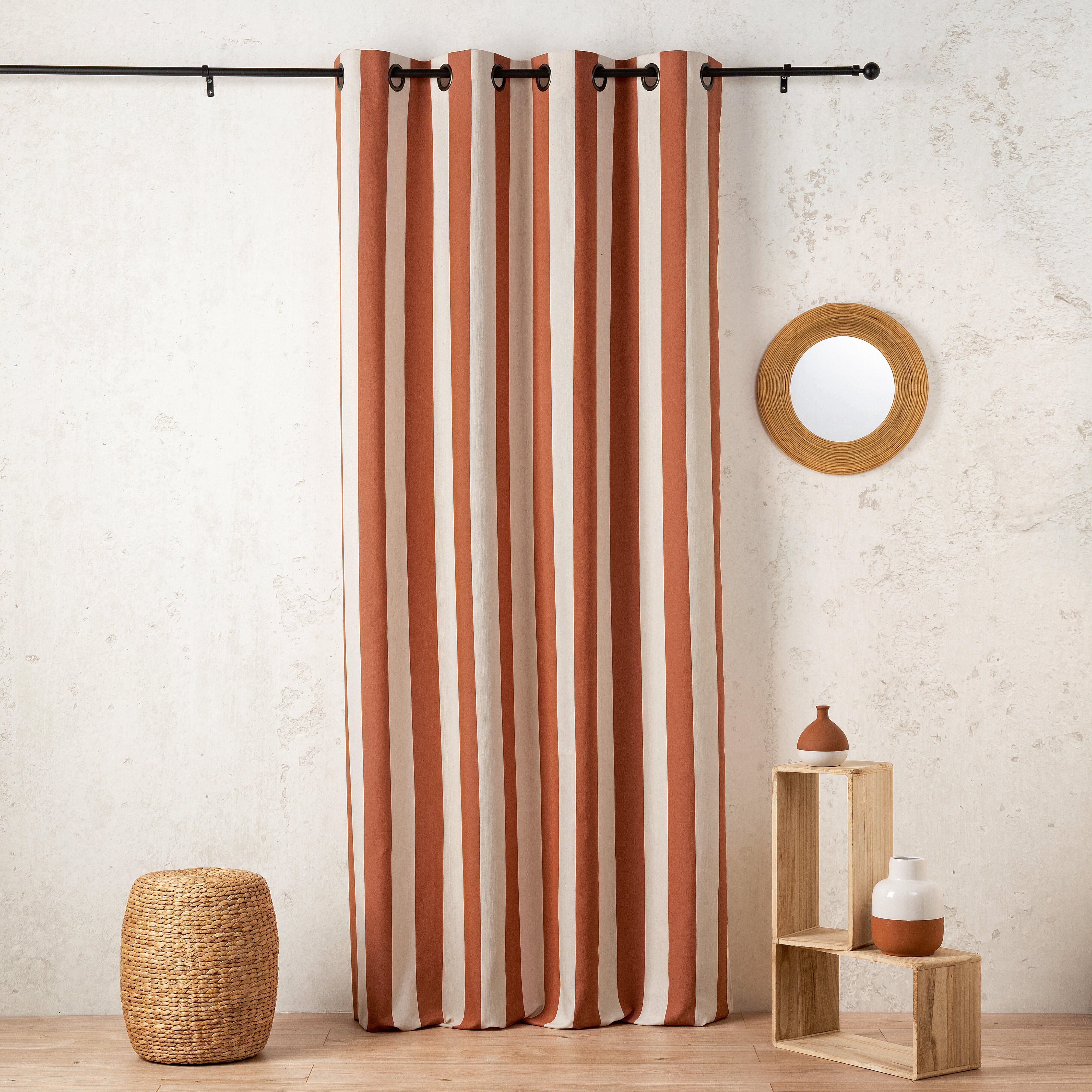 Rideau tamisant, Sunset, orange H.280 x l.145 cm - 2