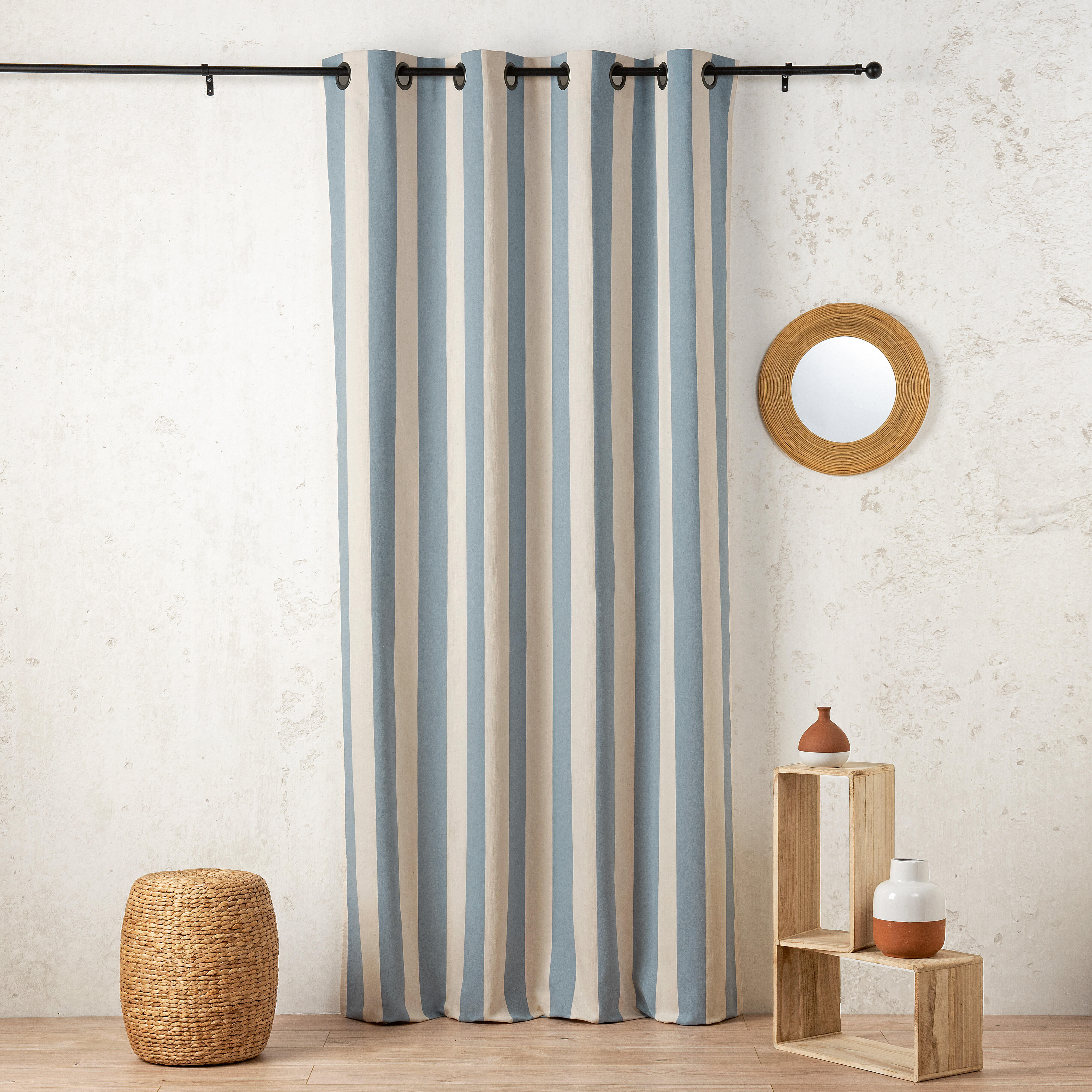 Rideau tamisant, Sunset, bleu H.280 x l.145 cm - 2