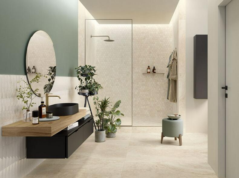 Carrelage sol intérieur effet travertin ivoire Travertino l.60 x L.60 cm x Ep.8 - 4