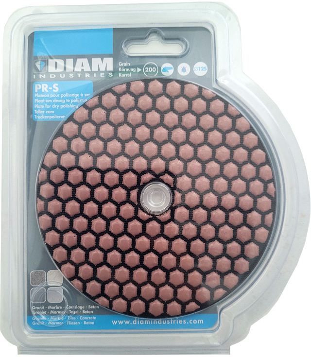 Plateau de polissage à sec grain 200 - PR-S 125 DIAM INDUSTRIES