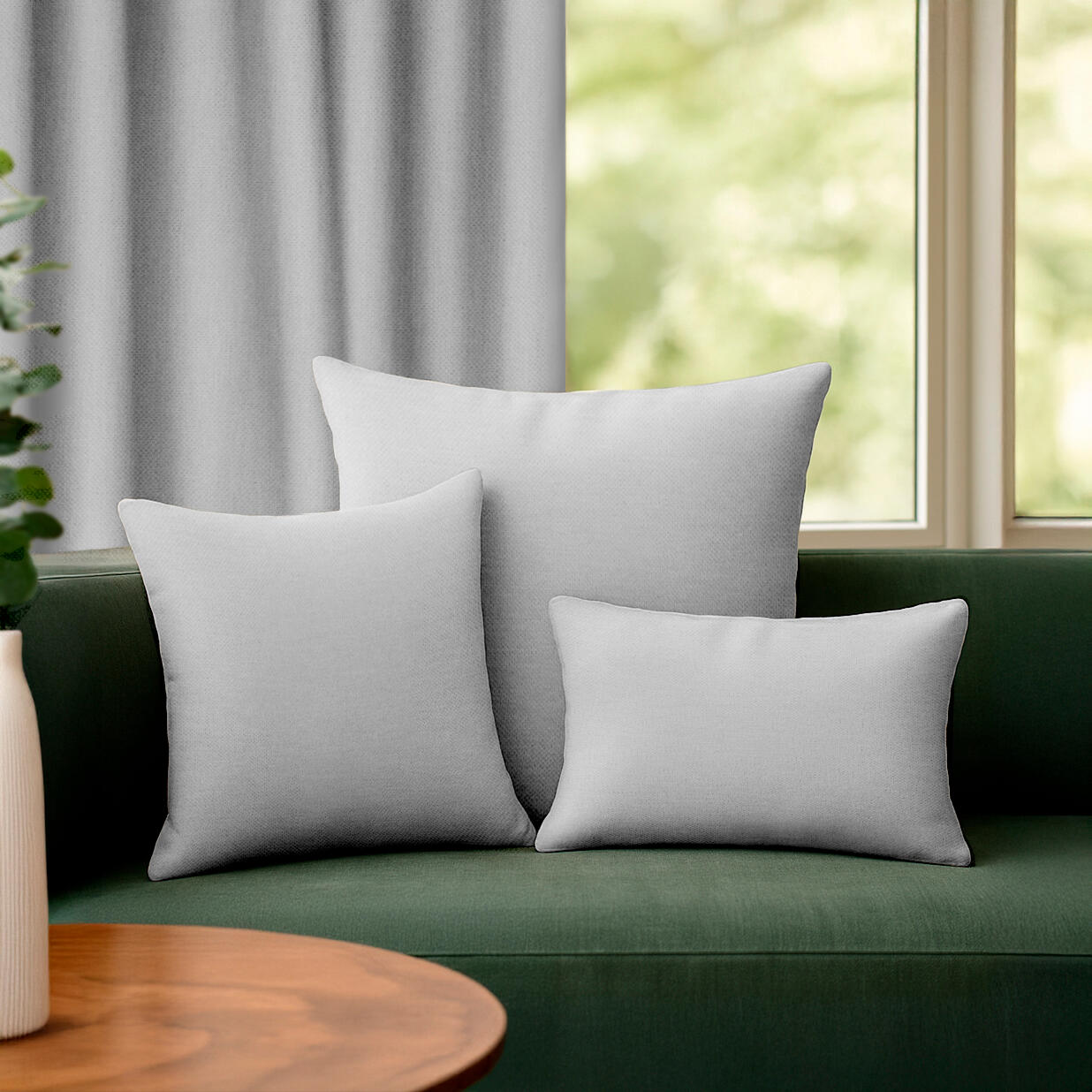 Cortina ollaos Pharell algodón liso gris granito INSPIRE de 140x280cm. Cinta termopegada - 9