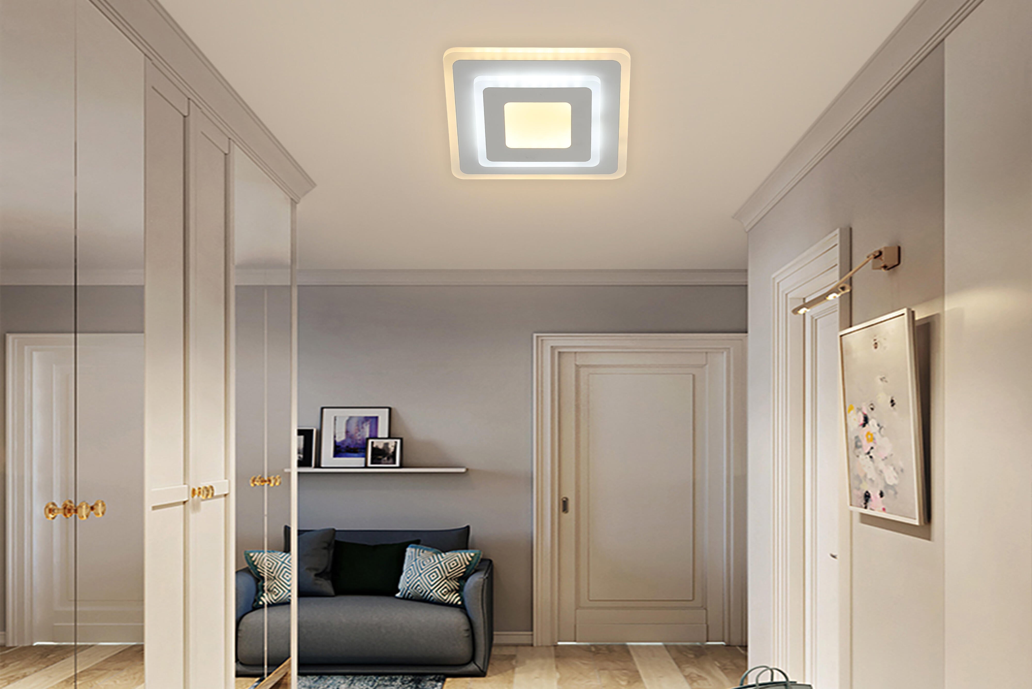 Plafón LED cuadrado blanco 5800 lm color de la luz de cálida a fría CCT (3000K-6000K) 30 cm IP20 - 3