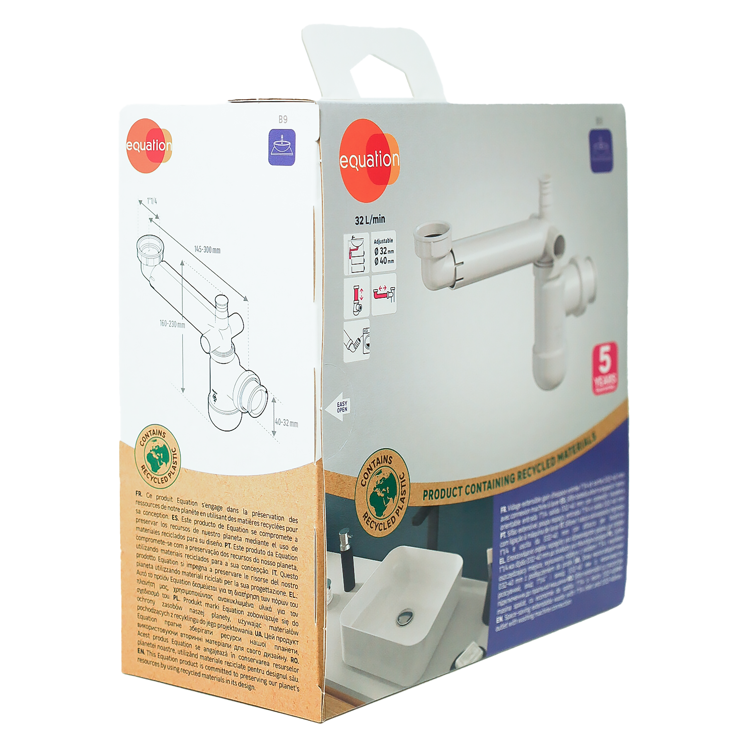 Sifón botella EQUATION 1 orientable 11/4 32-40mm - 7