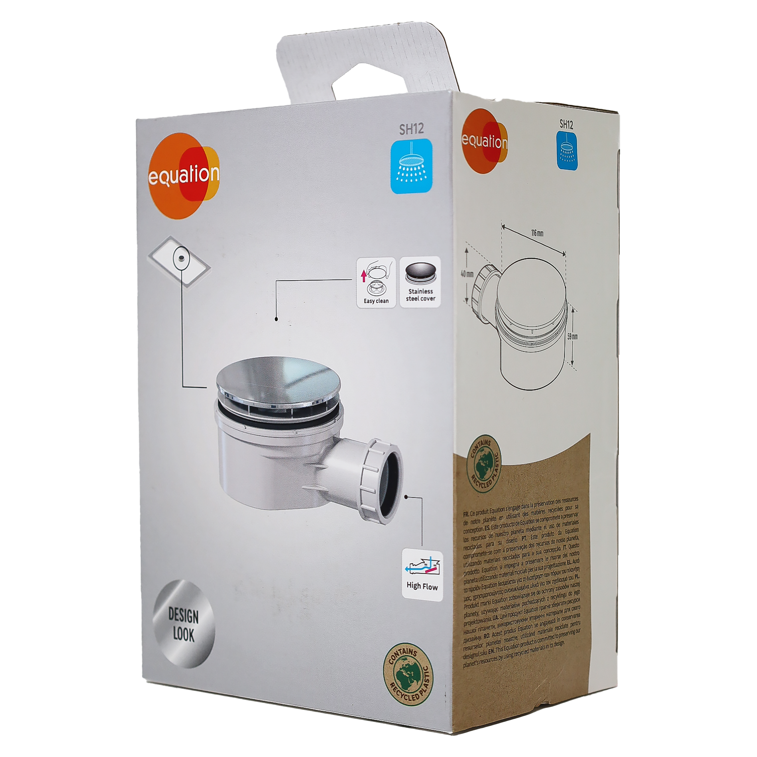 Syfon brodzikowy 90 mm stal nierdzewna chromowany SSL-D9L-026 Equation - 4