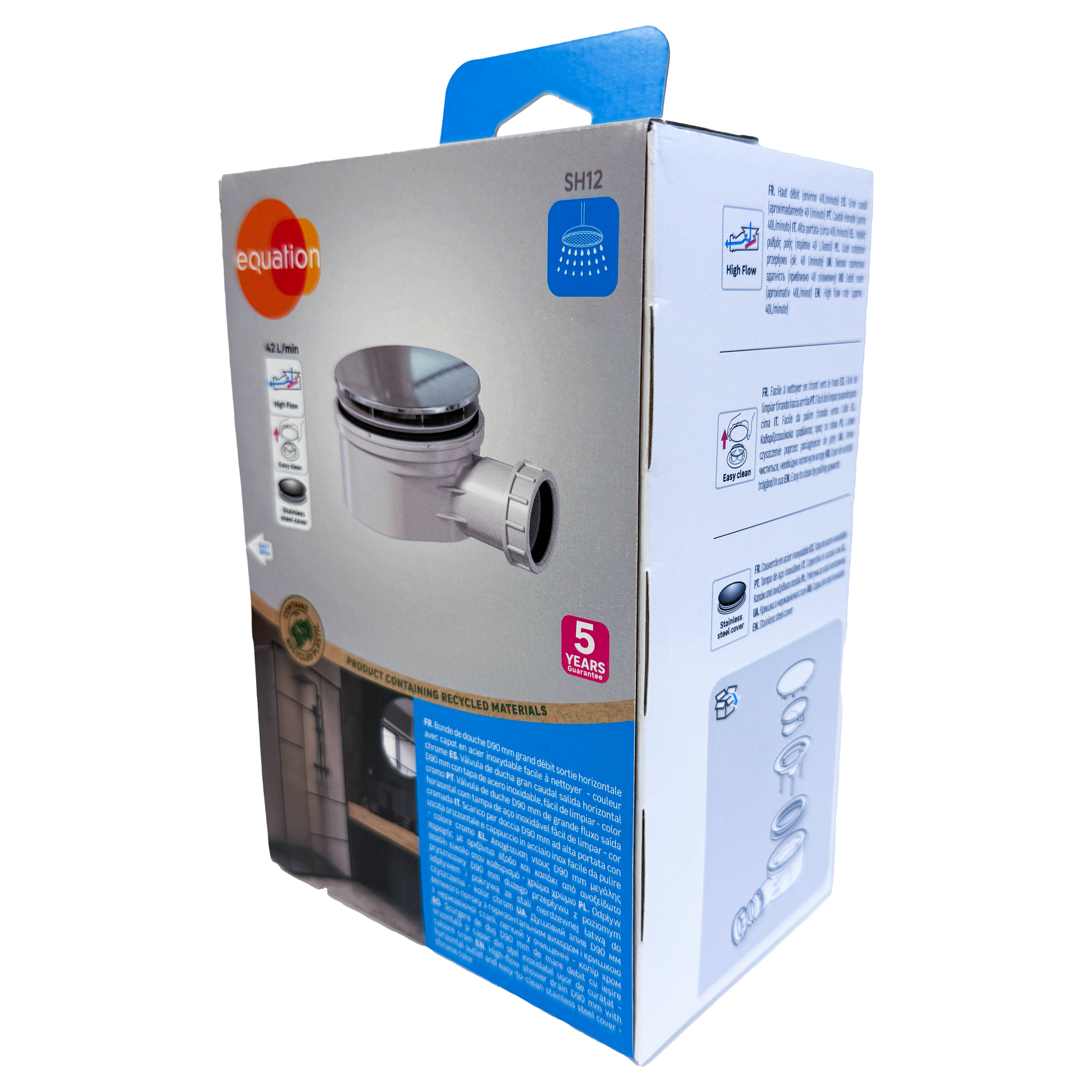 Syfon brodzikowy 90 mm stal nierdzewna chromowany SSL-D9L-026 Equation - 6