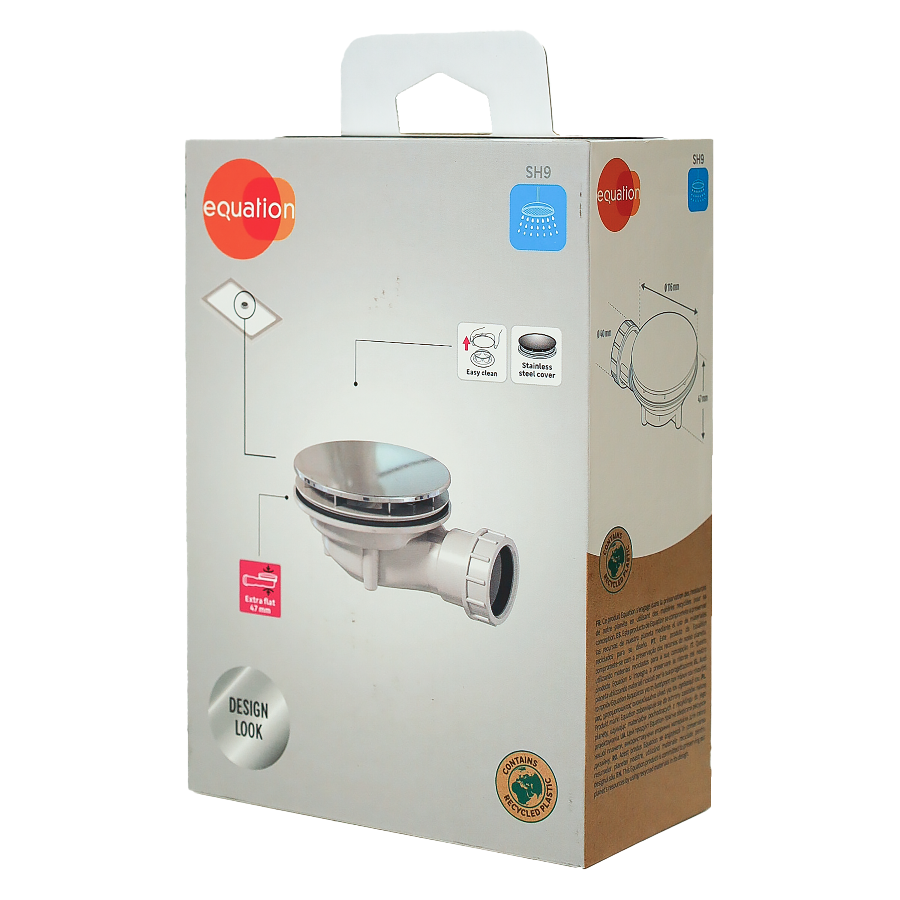 Valvula duche EQUATION extraplana 90 inox - 6