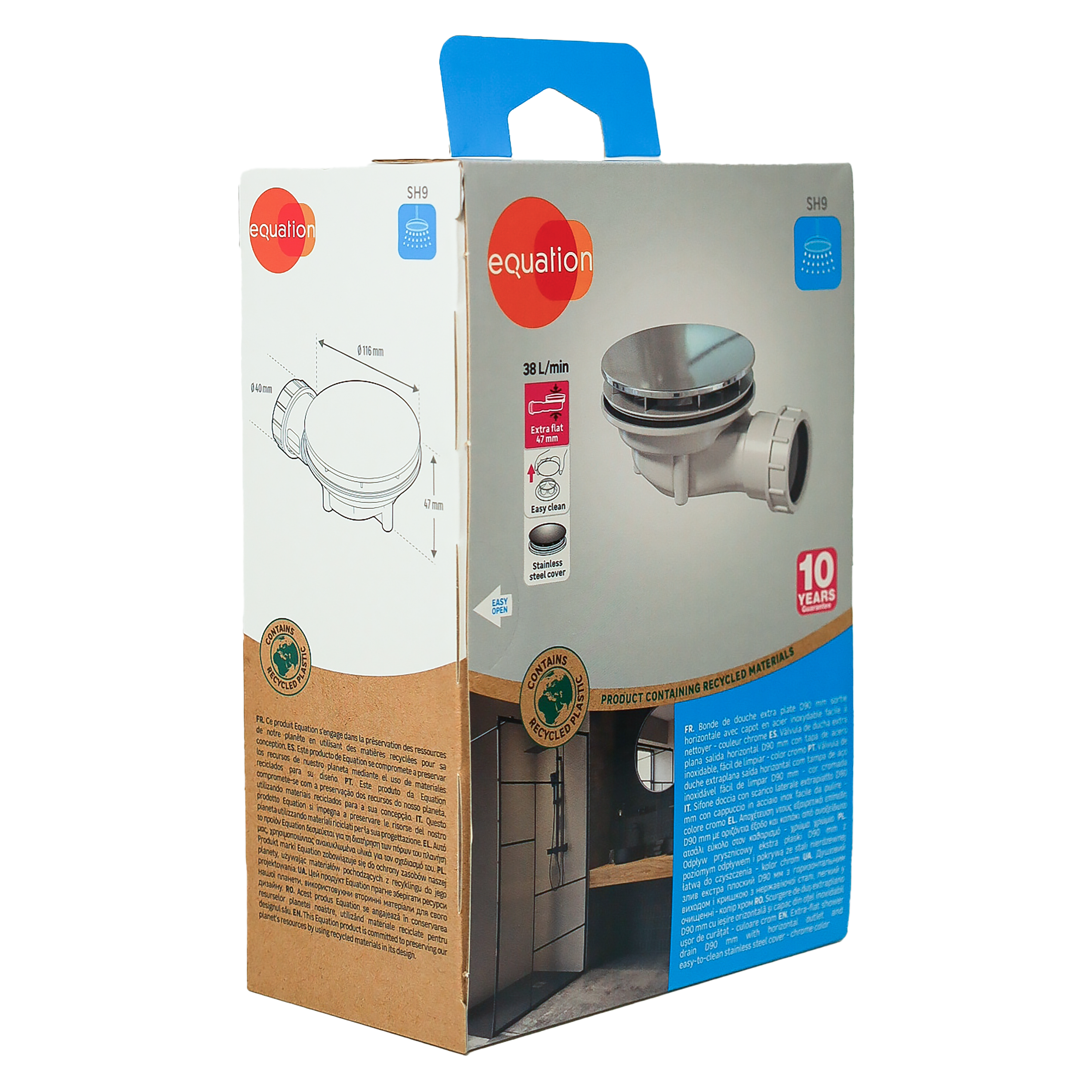 Valvula duche EQUATION extraplana 90 inox - 5