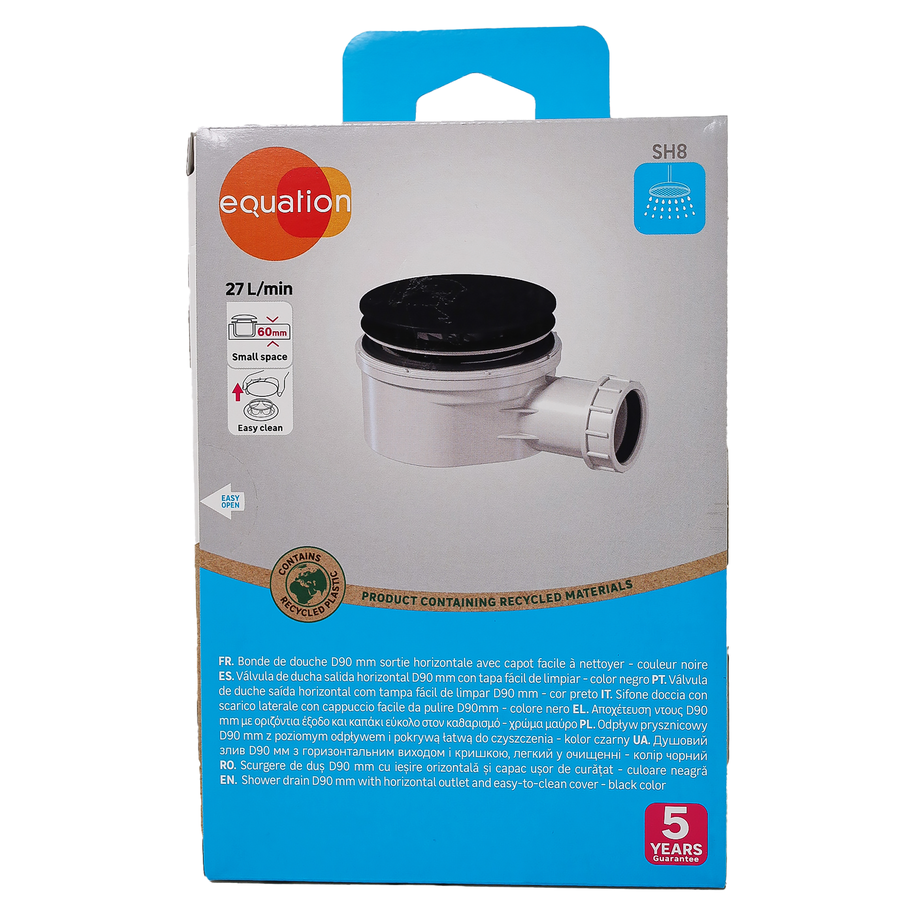 Valvula duche EQUATION d90 a60 preto - 5