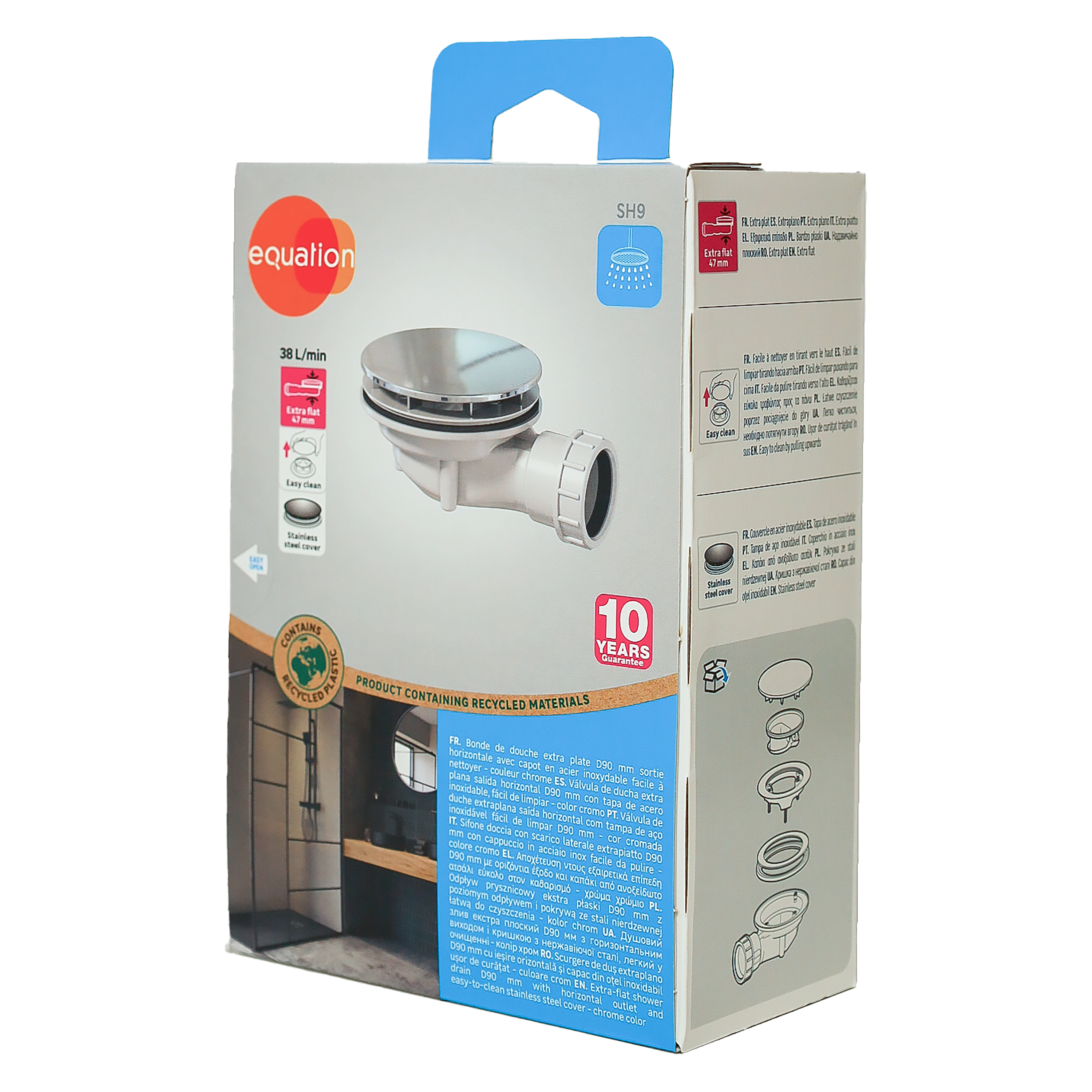 Valvula duche EQUATION extraplana 90 inox - 4