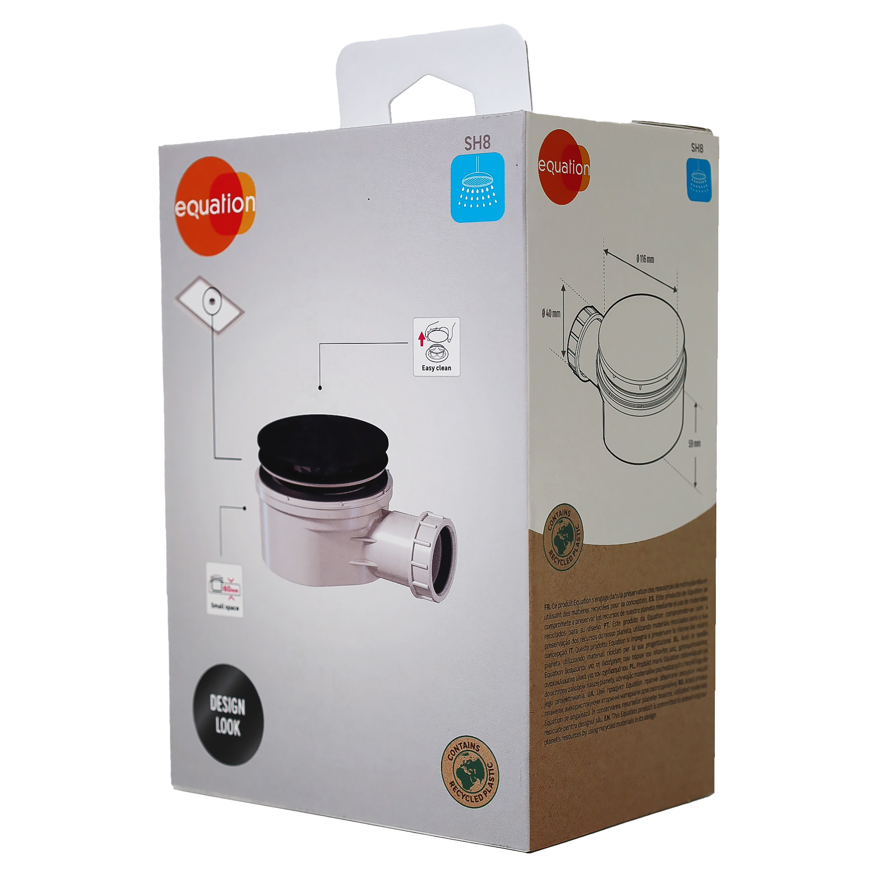 Valvula duche EQUATION d90 a60 preto - 4