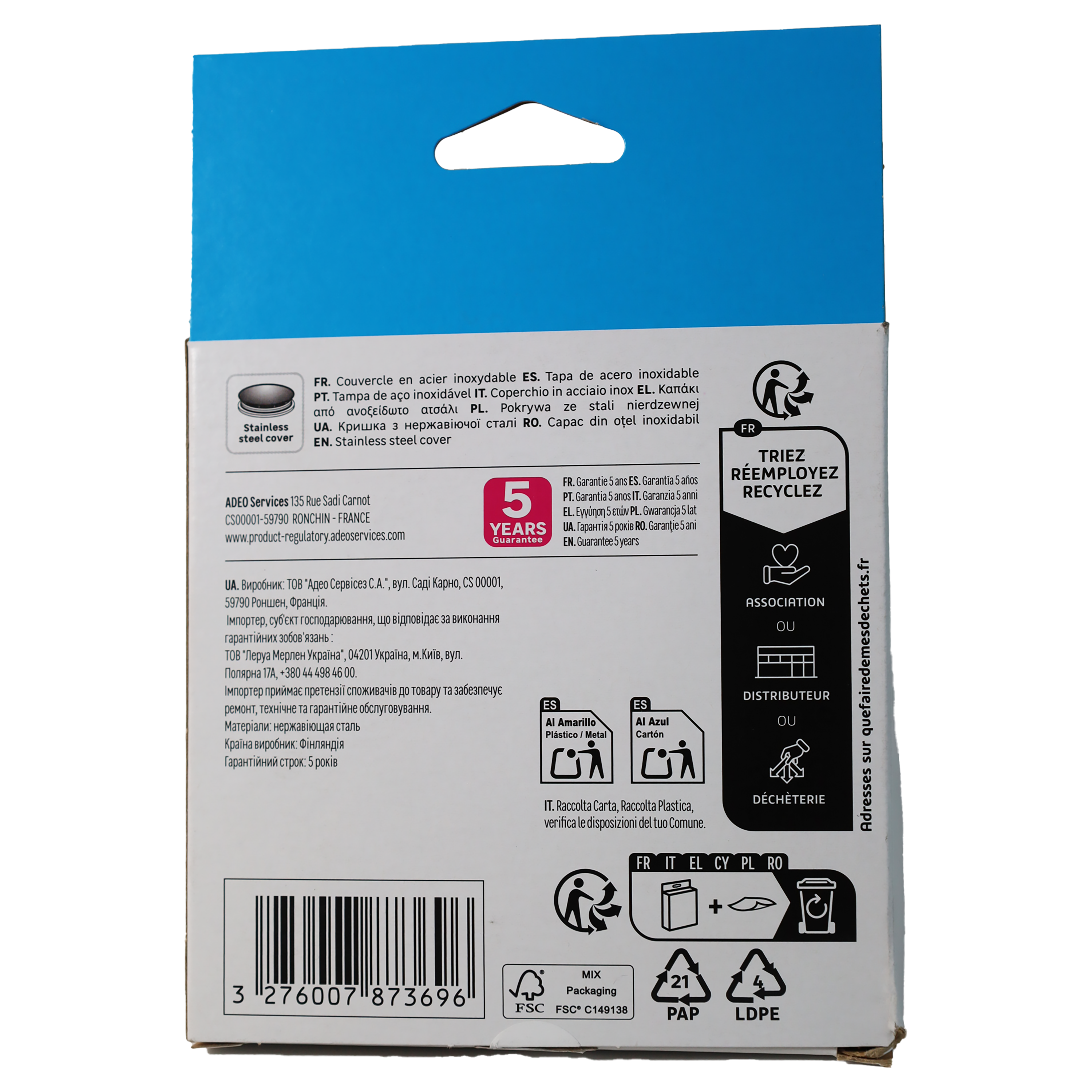 Tampa EQUATION d90 inox cromado - 5