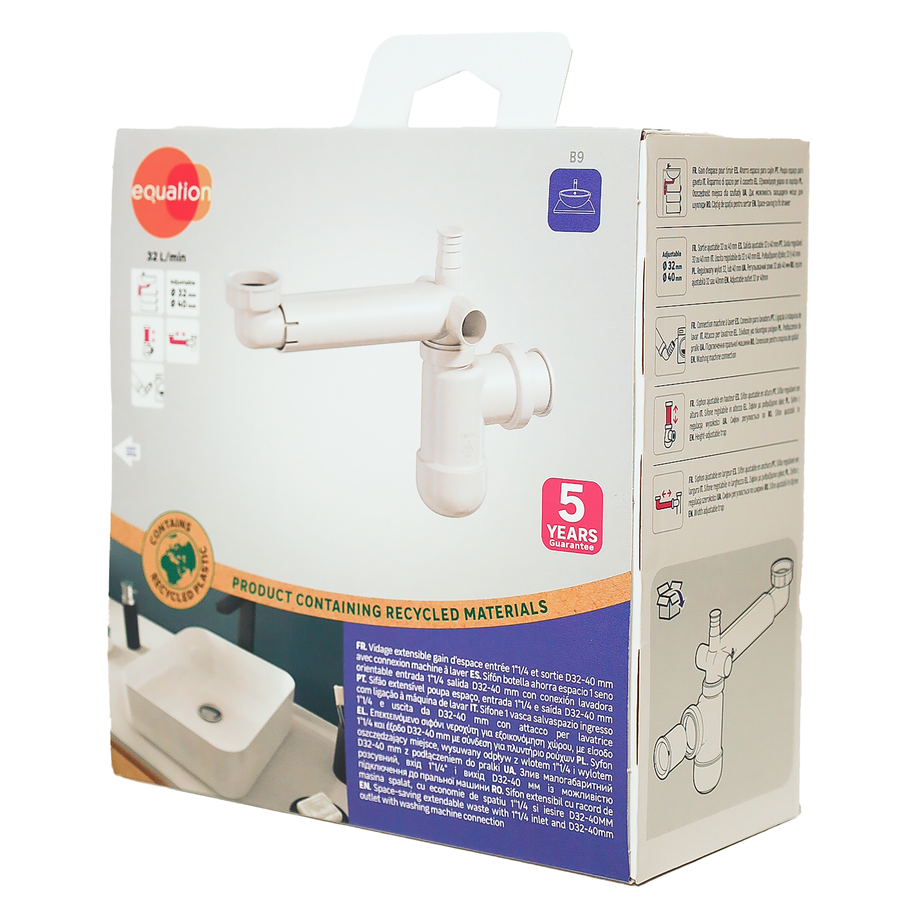 Sifón botella EQUATION 1 orientable 11/4 32-40mm - 4